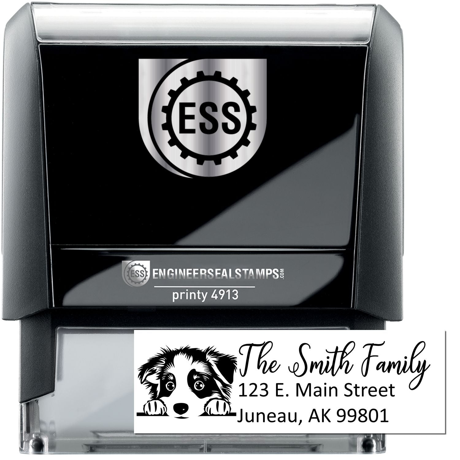 Customized Australian Shepherd Self-Inking Home Address Stamp - Engineer Seal Stamps