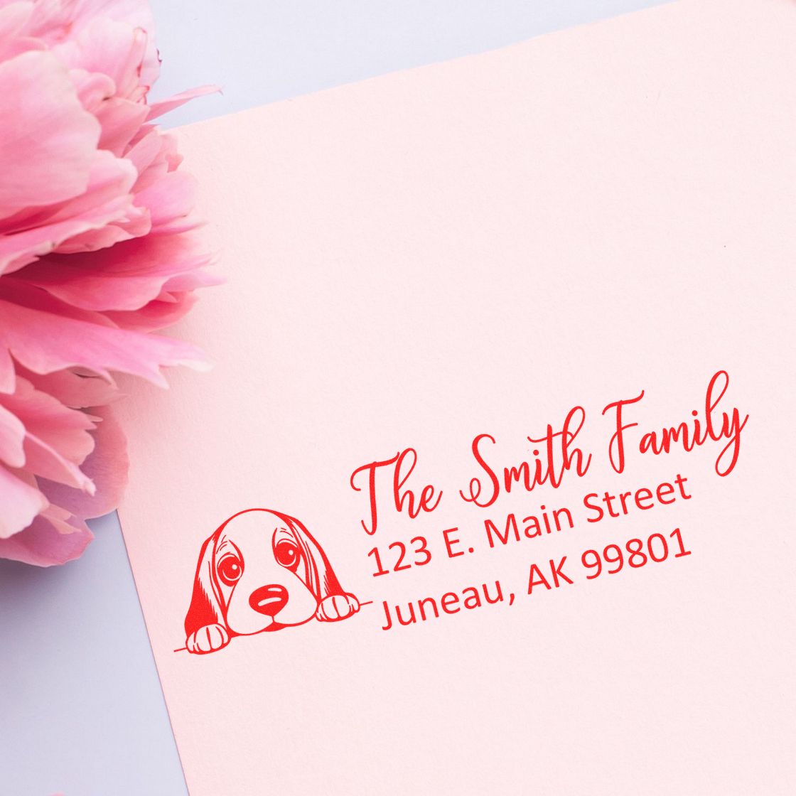 Basset Hound Customized Address Stamp - Engineer Seal Stamps