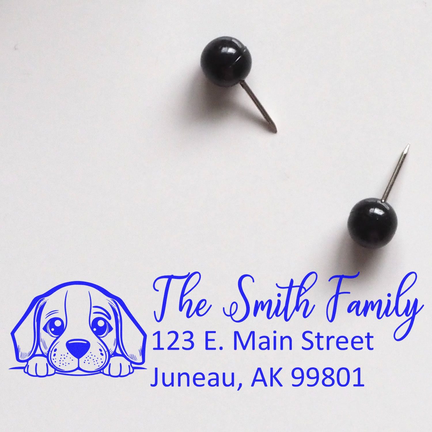 Slim Beagle Dog Mail Address Stamp - Engineer Seal Stamps