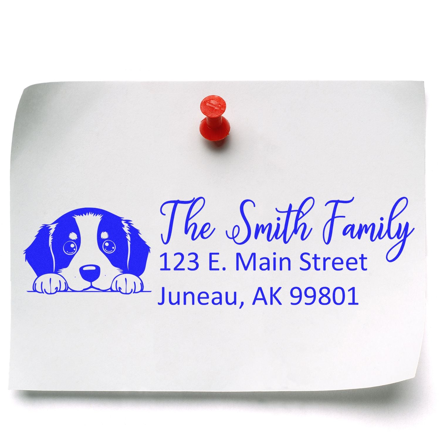Slim Bernese Mountain Dog Mail Address Stamp - Engineer Seal Stamps