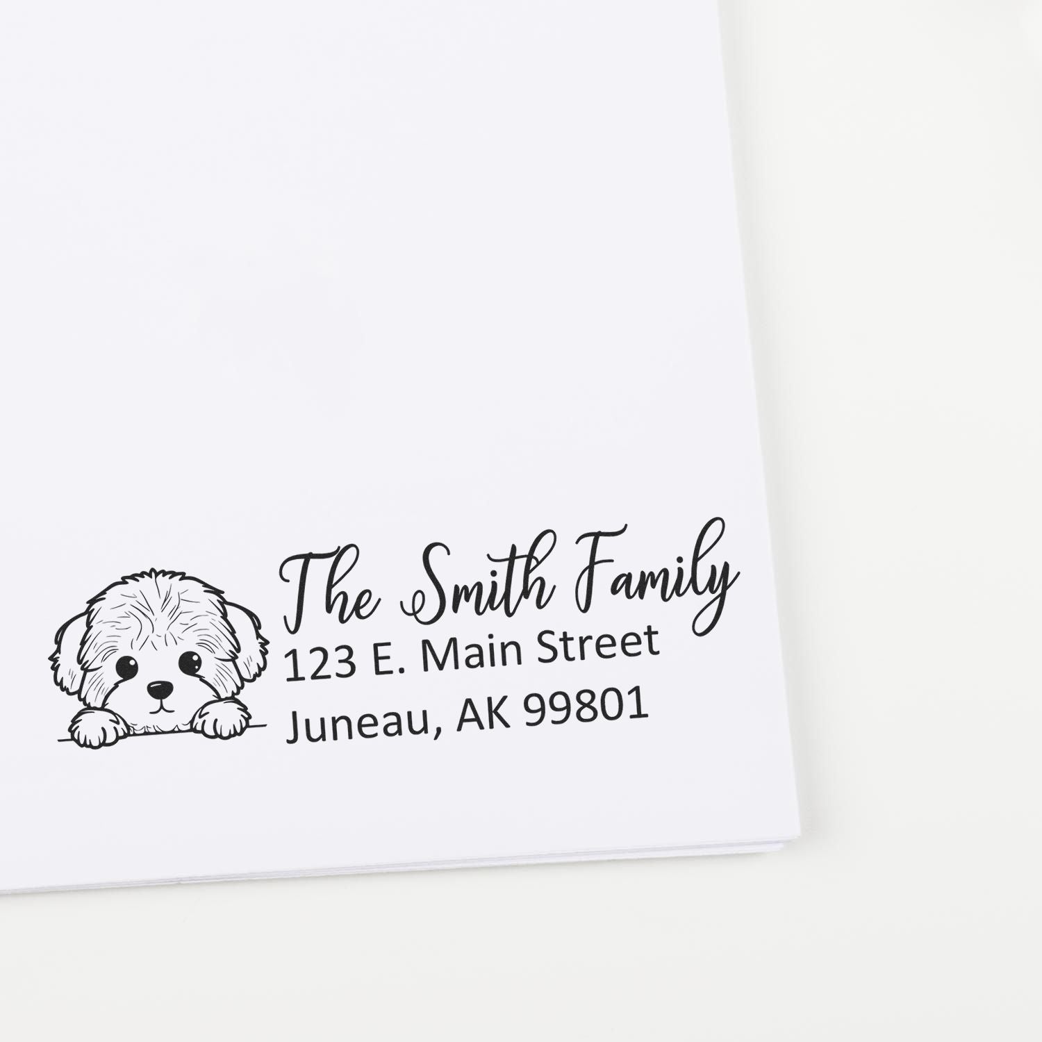 Customized Bichon Frise Self-Inking Home Address Stamp - Engineer Seal Stamps