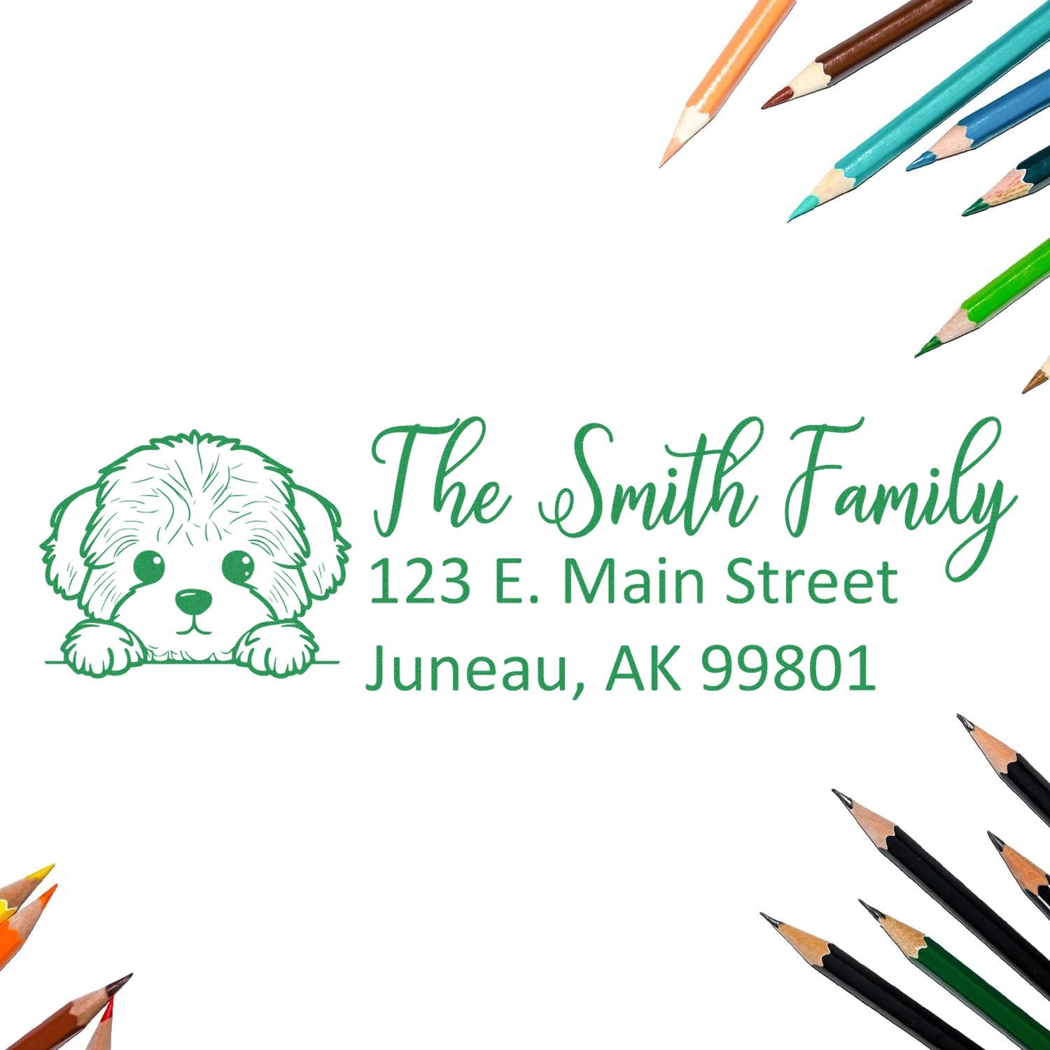 Bichon Frise Customized Address Stamp - Engineer Seal Stamps