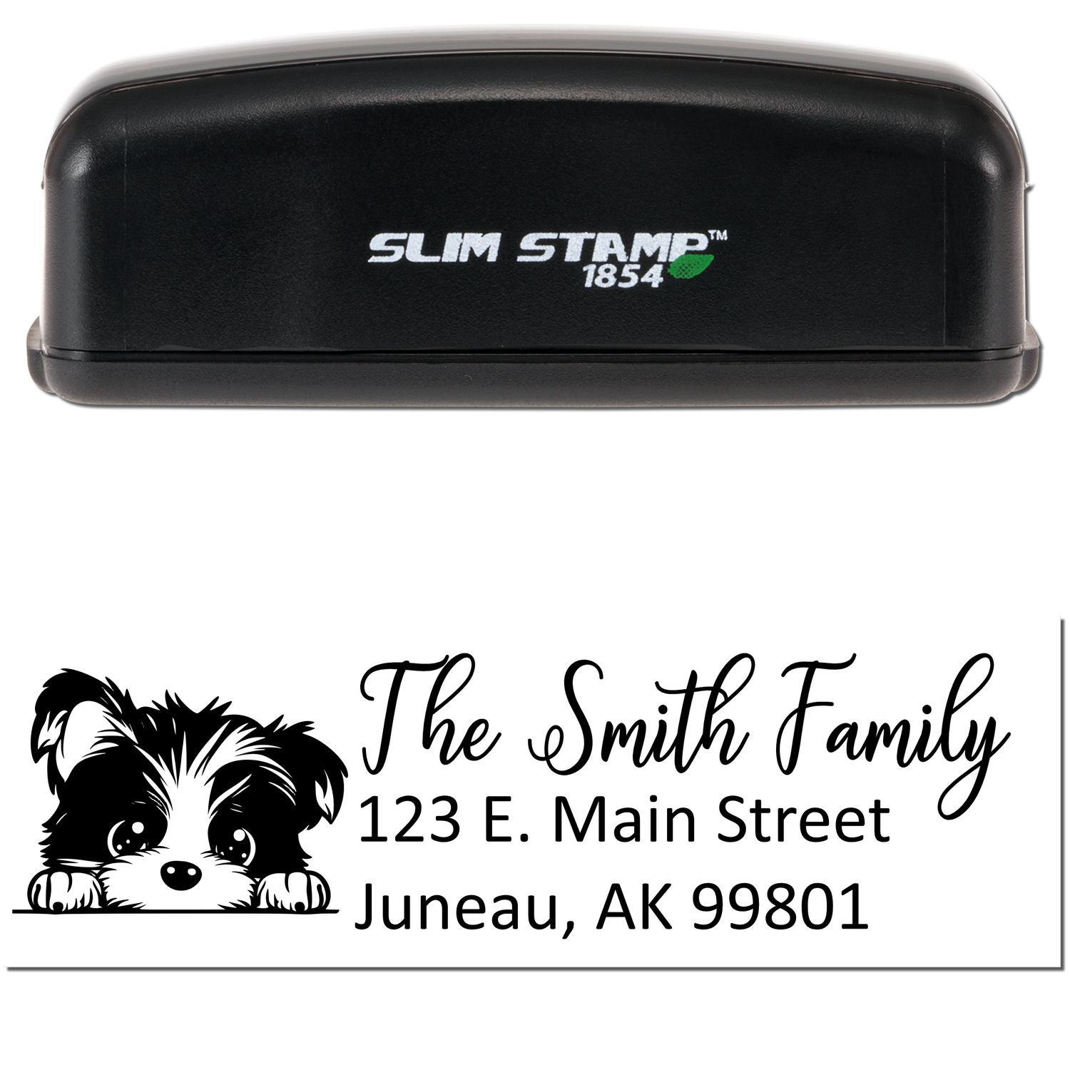 Slim Biewer Terrier Dog Mail Address Stamp - Engineer Seal Stamps