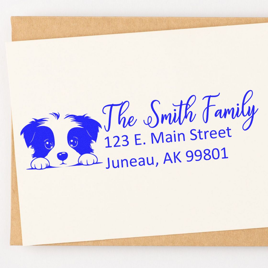 Slim Border Terrier Dog Mail Address Stamp - Engineer Seal Stamps