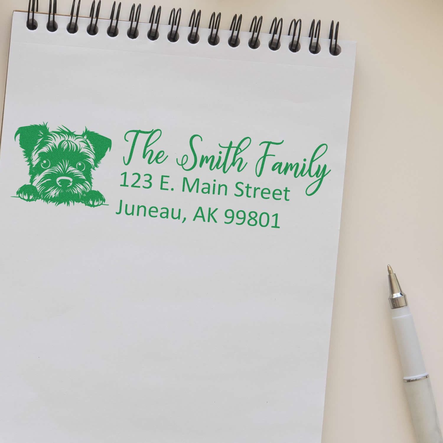 Border Collie Pre-Inked Home Address Stamp - Engineer Seal Stamps