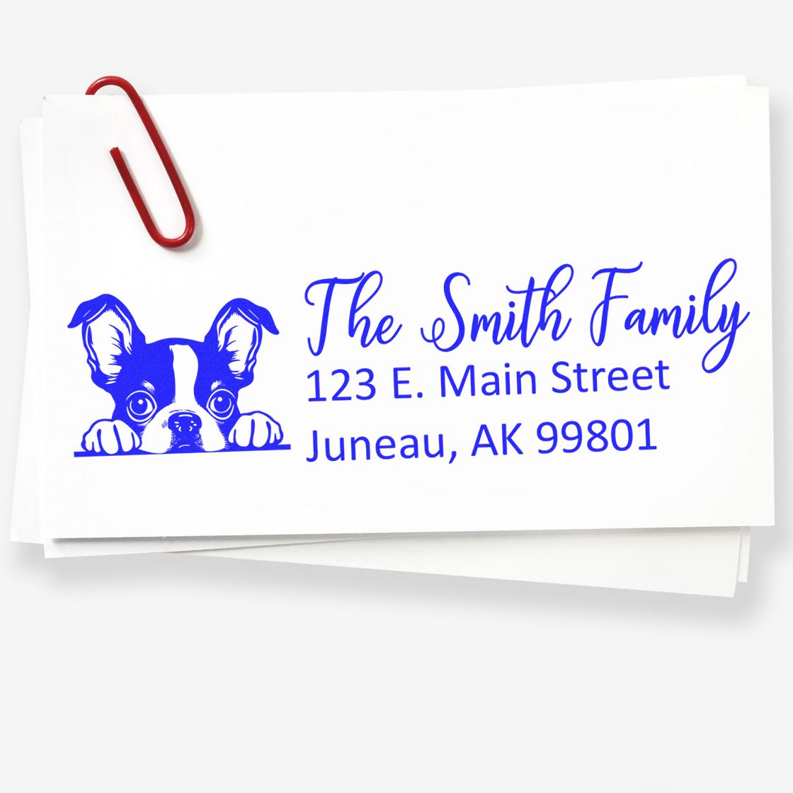 Customized Boston Terrier Self-Inking Home Address Stamp - Engineer Seal Stamps