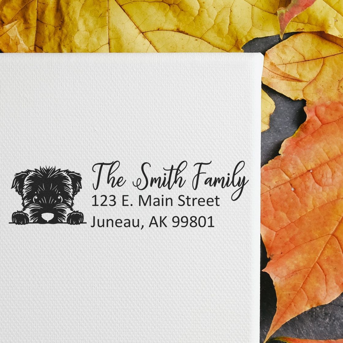 Slim Bouvier Des Flandres Dog Mail Address Stamp - Engineer Seal Stamps