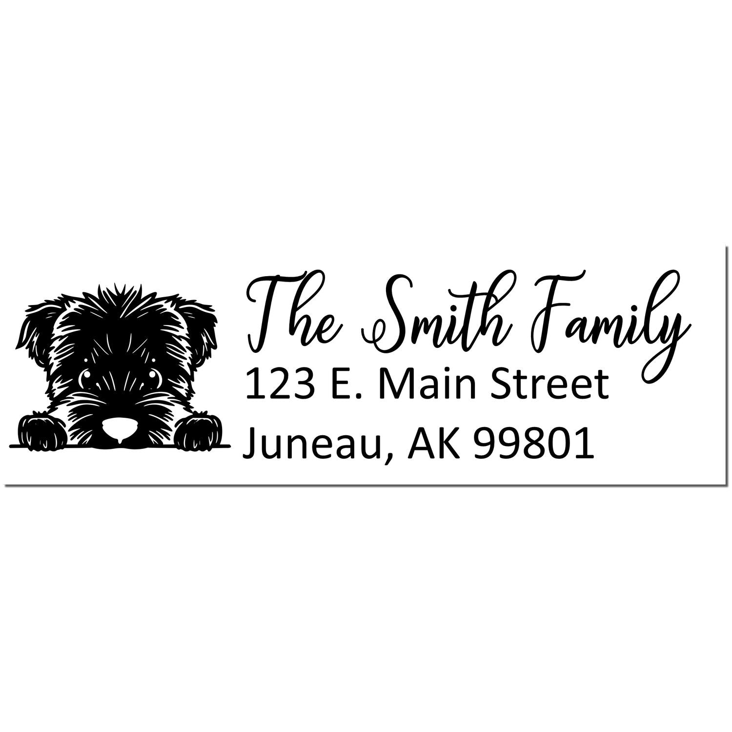 Slim Bouvier Des Flandres Dog Mail Address Stamp - Engineer Seal Stamps