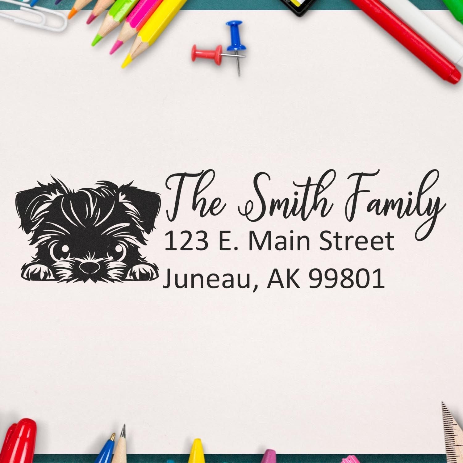 Brussels Griffon Customized Address Stamp - Engineer Seal Stamps
