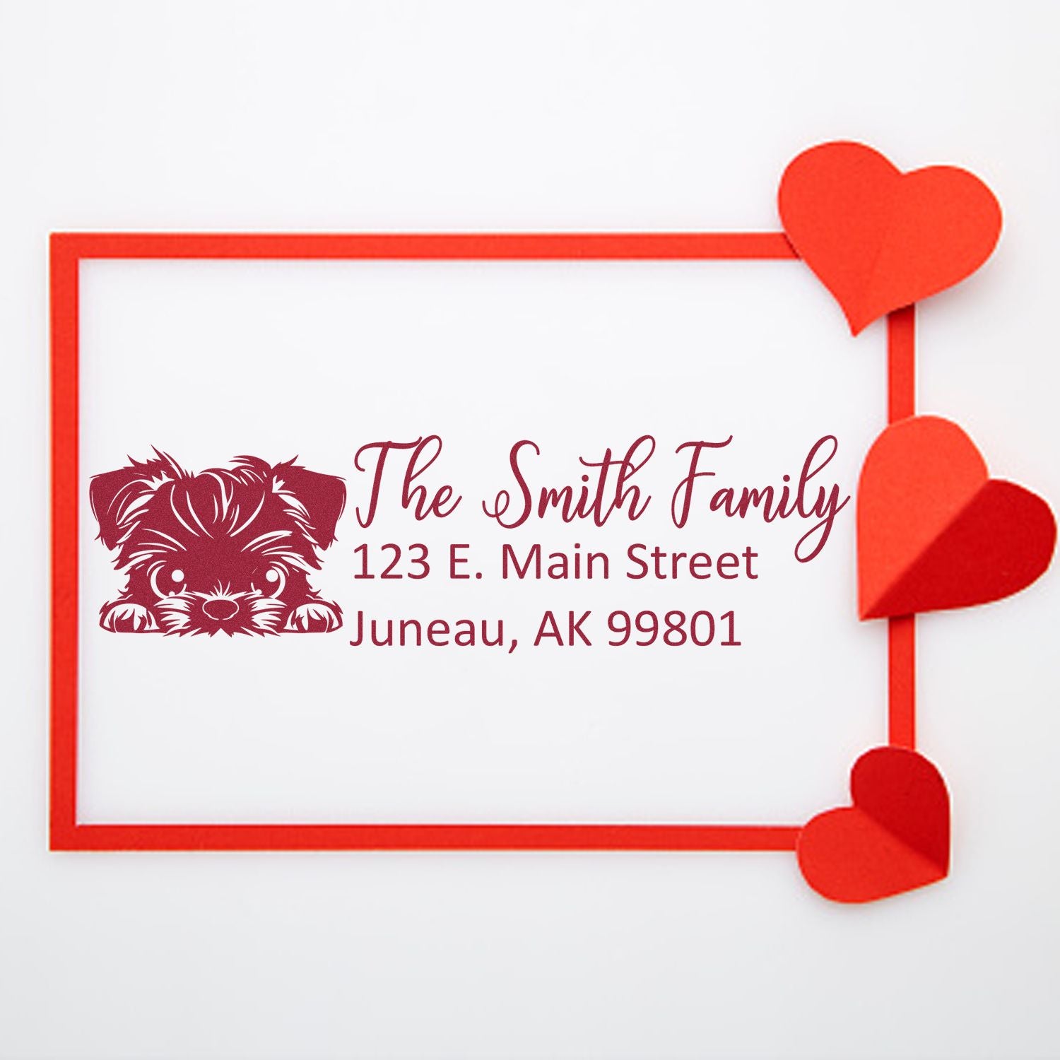 Slim Brussels Griffon Dog Mail Address Stamp - Engineer Seal Stamps