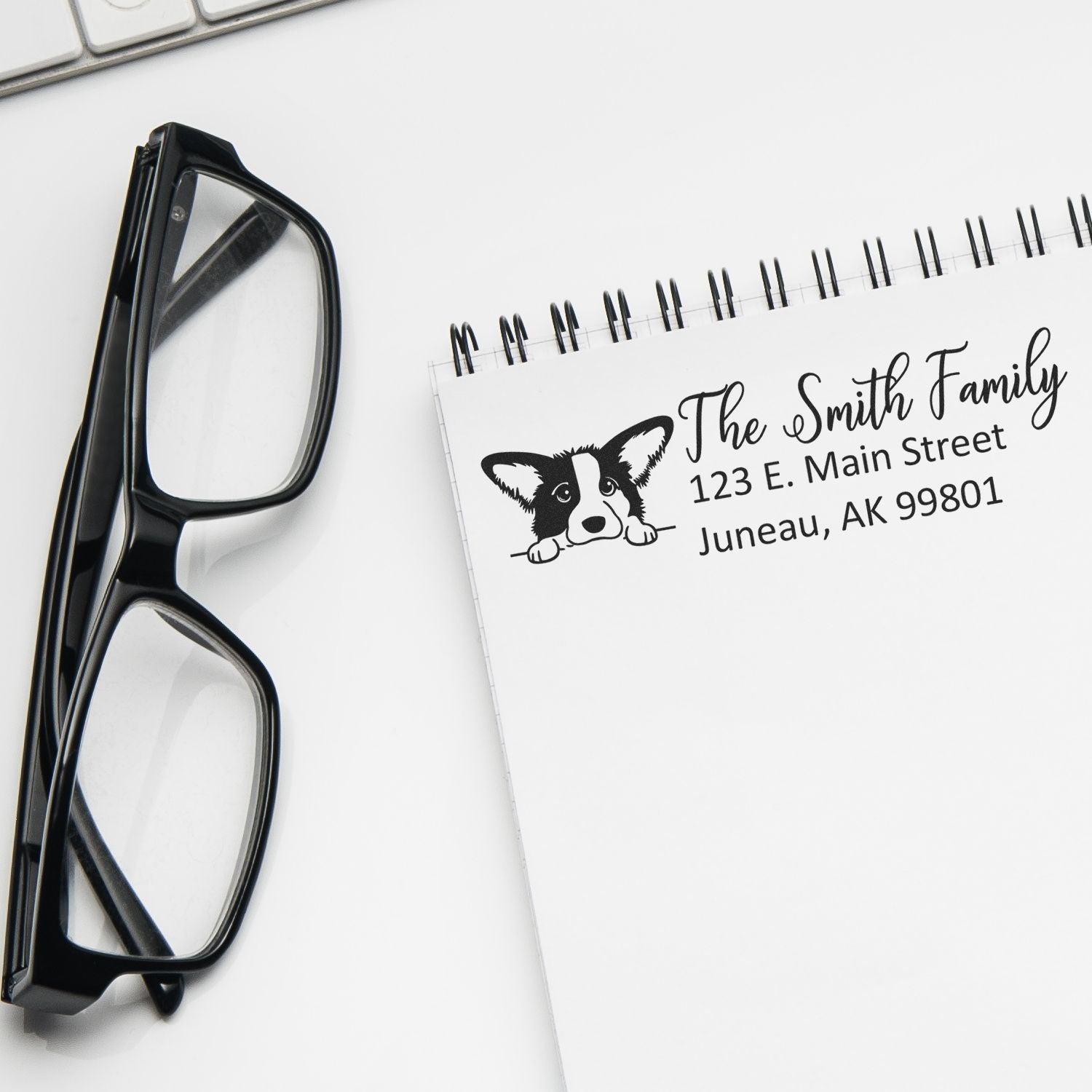 Slim Cardigan Welsh Corgi Dog Mail Address Stamp - Engineer Seal Stamps