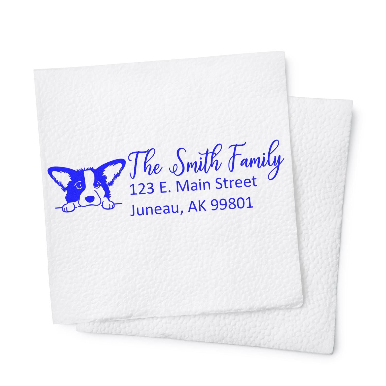 Customized Cardigan Welsh Corgi Self-Inking Home Address Stamp - Engineer Seal Stamps
