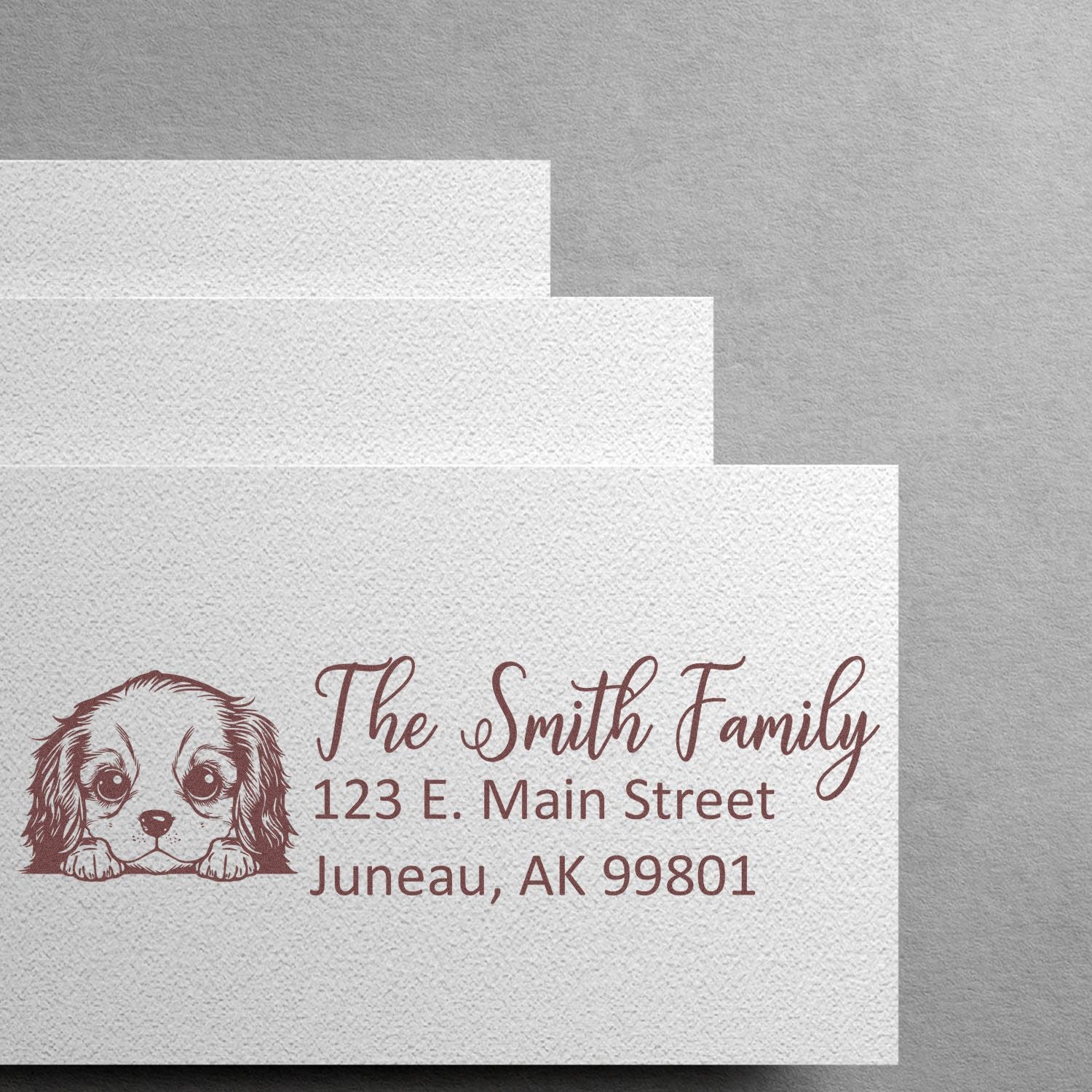 Cavalier King Charles Spaniel Pre-Inked Home Address Stamp - Engineer Seal Stamps