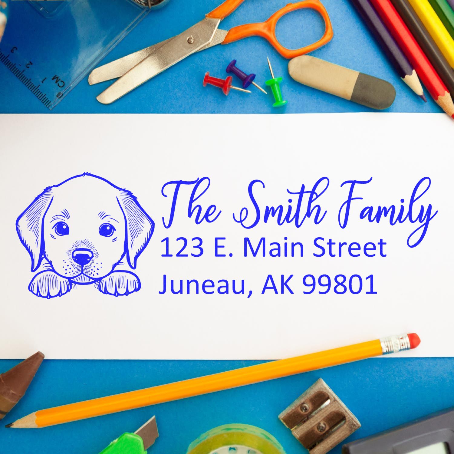 Slim Chesapeake Bay Retriever Dog Mail Address Stamp - Engineer Seal Stamps