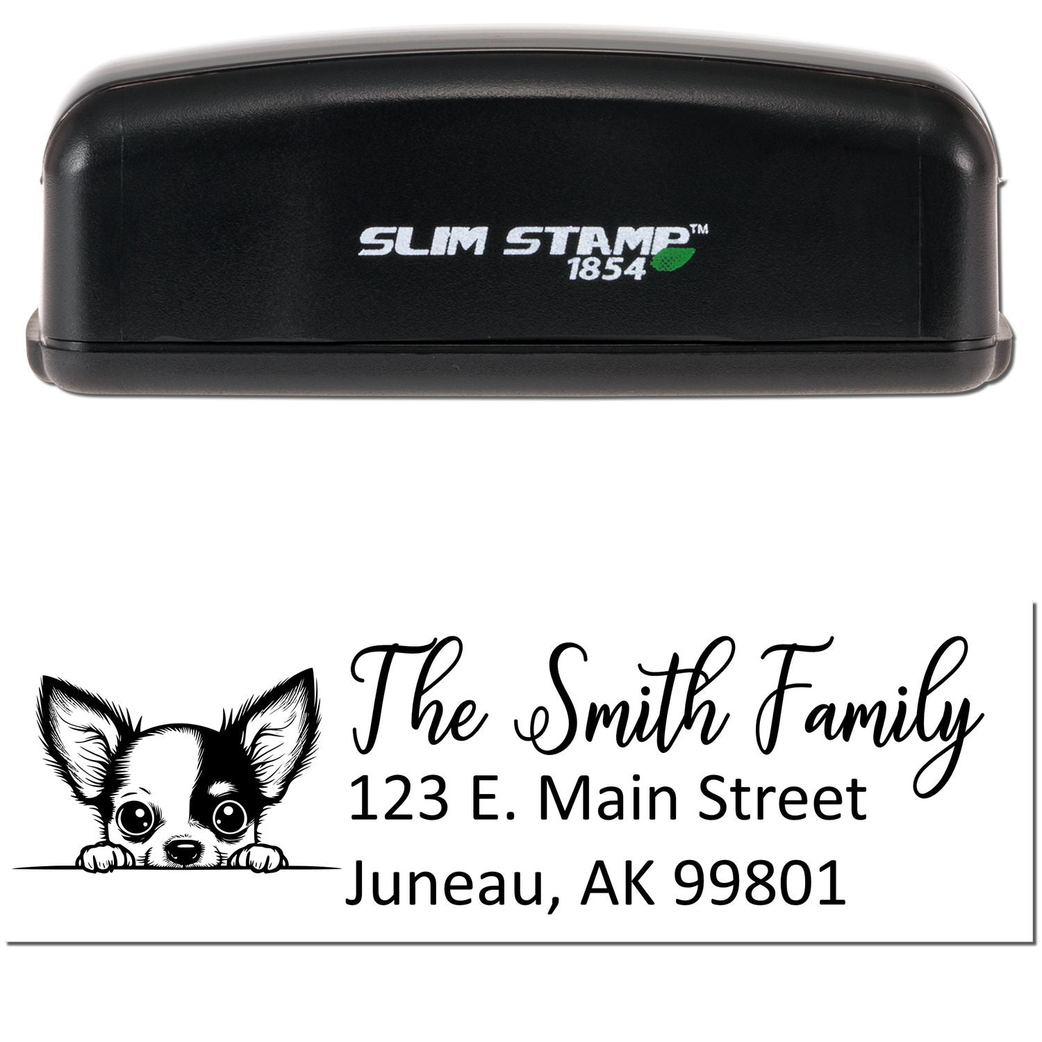 Slim Chihuahua Dog Mail Address Stamp - Engineer Seal Stamps