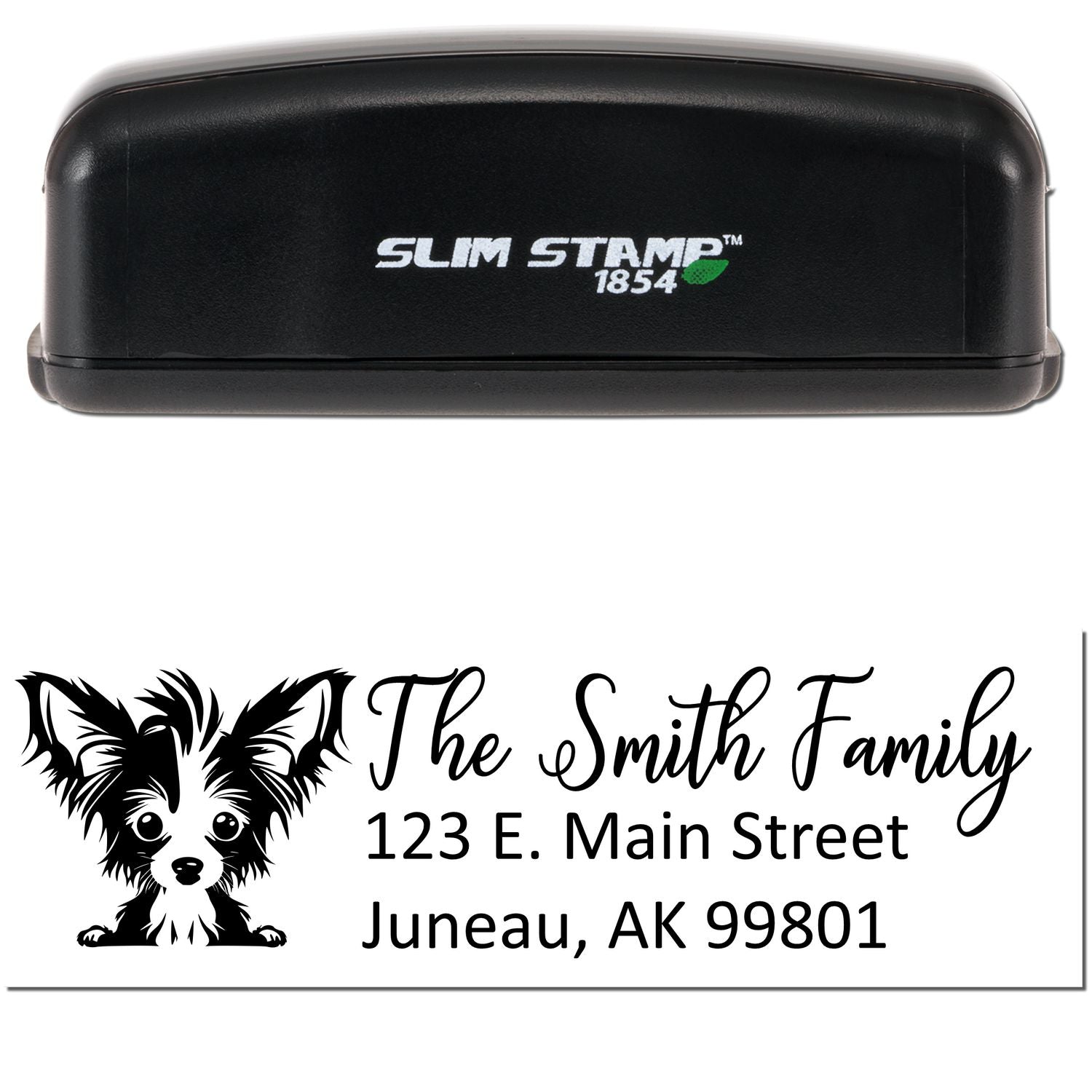 Slim Chinese Crested Dog Mail Address Stamp - Engineer Seal Stamps