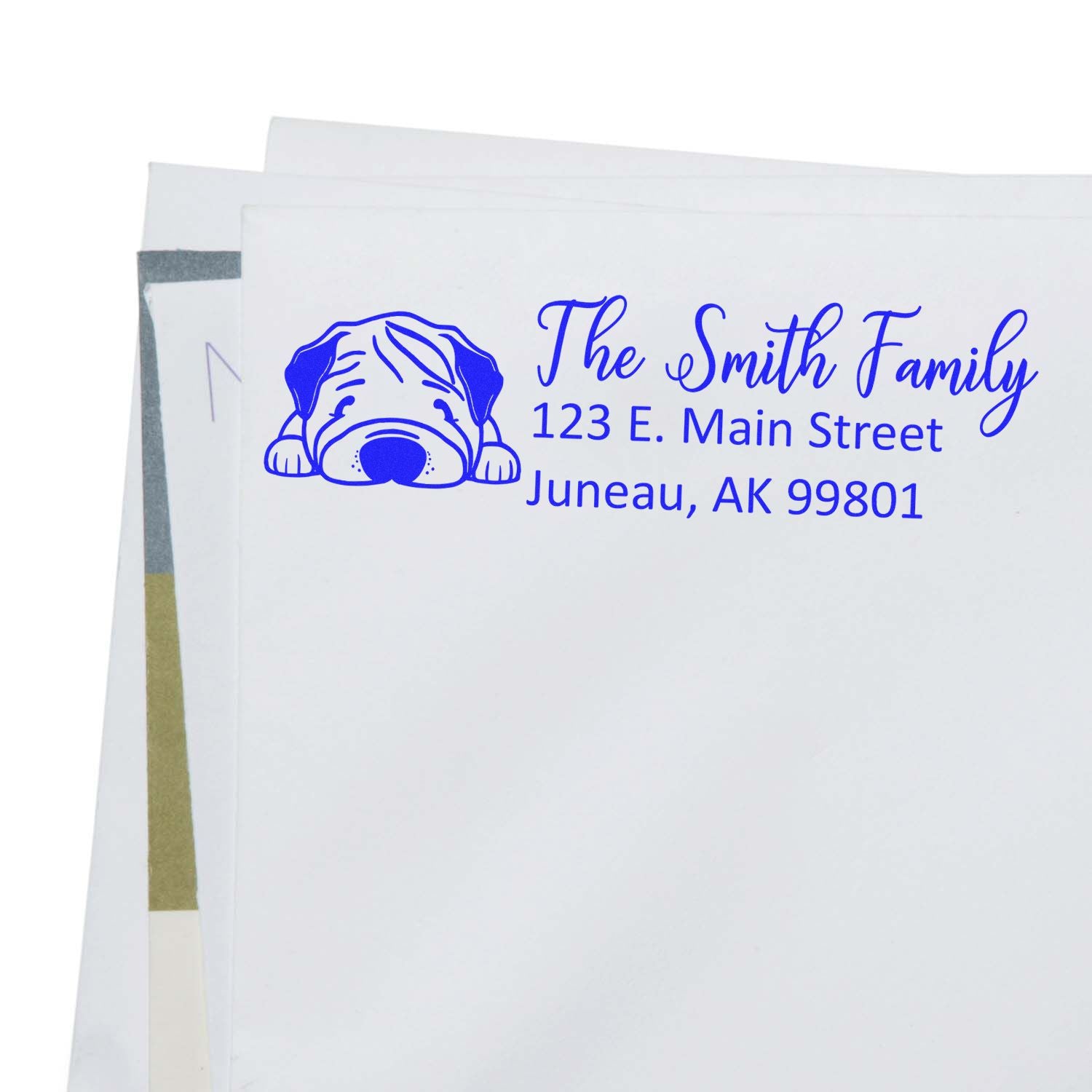 Slim Chinese Shar Pei Dog Mail Address Stamp - Engineer Seal Stamps