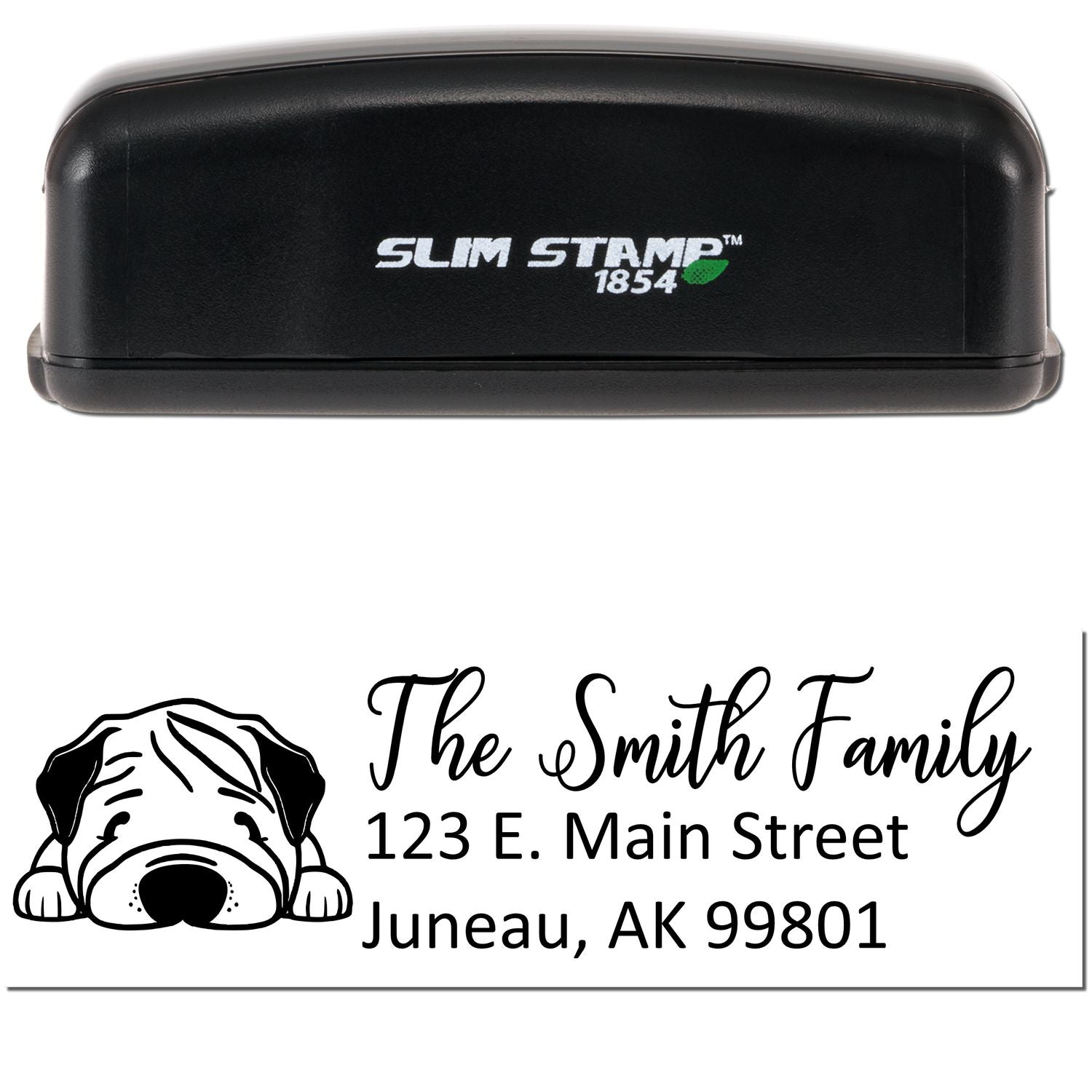 Slim Chinese Shar Pei Dog Mail Address Stamp - Engineer Seal Stamps