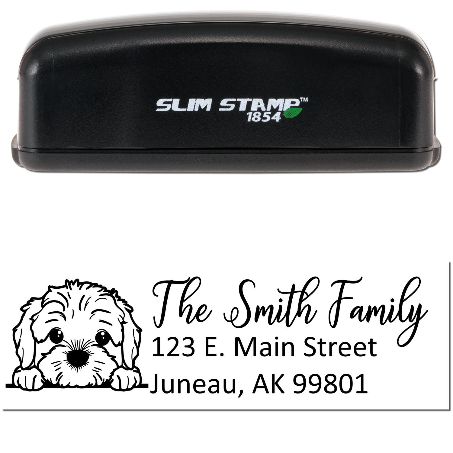 Slim Cockapoo Dog Mail Address Stamp - Engineer Seal Stamps