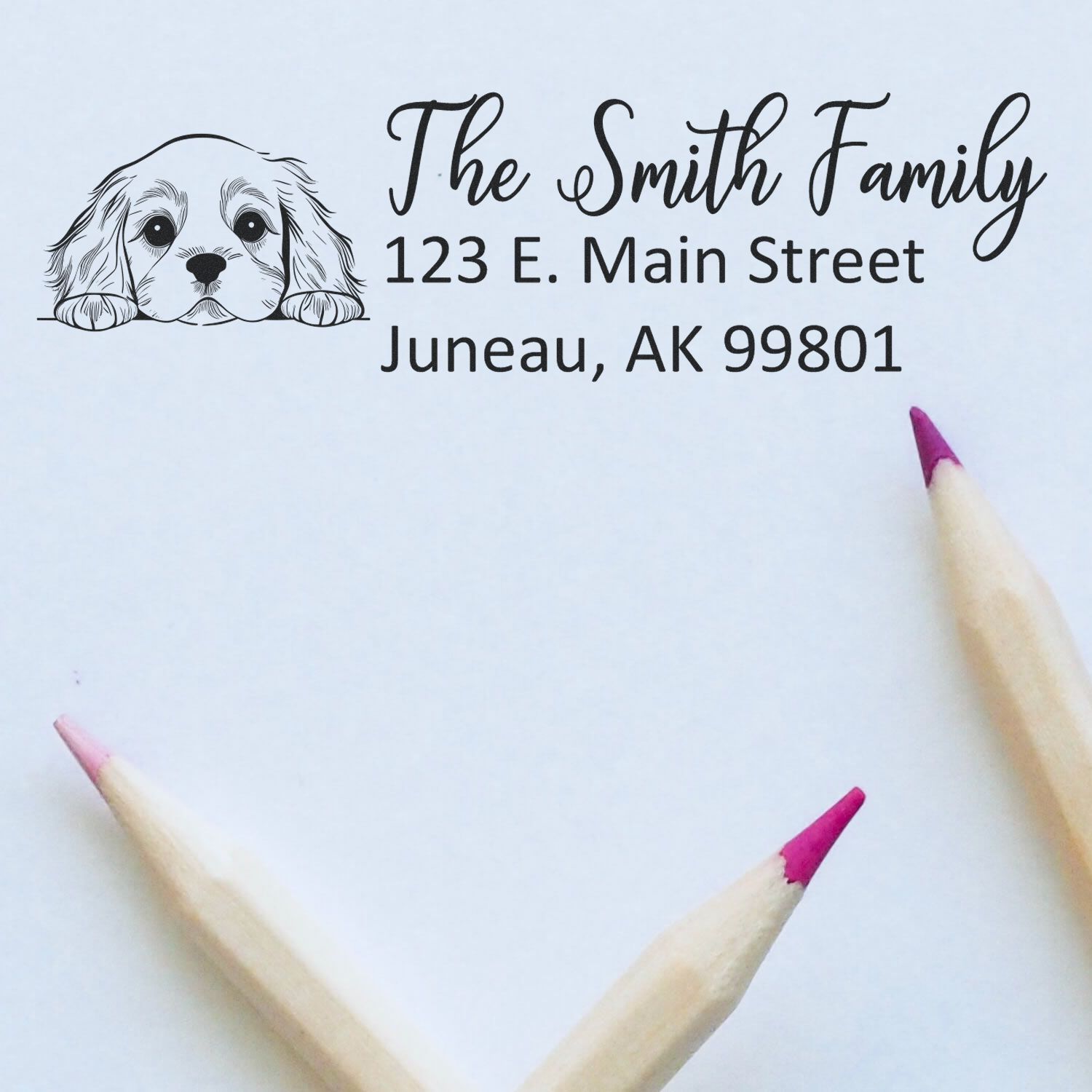 Cocker Spaniel Pre-Inked Home Address Stamp - Engineer Seal Stamps