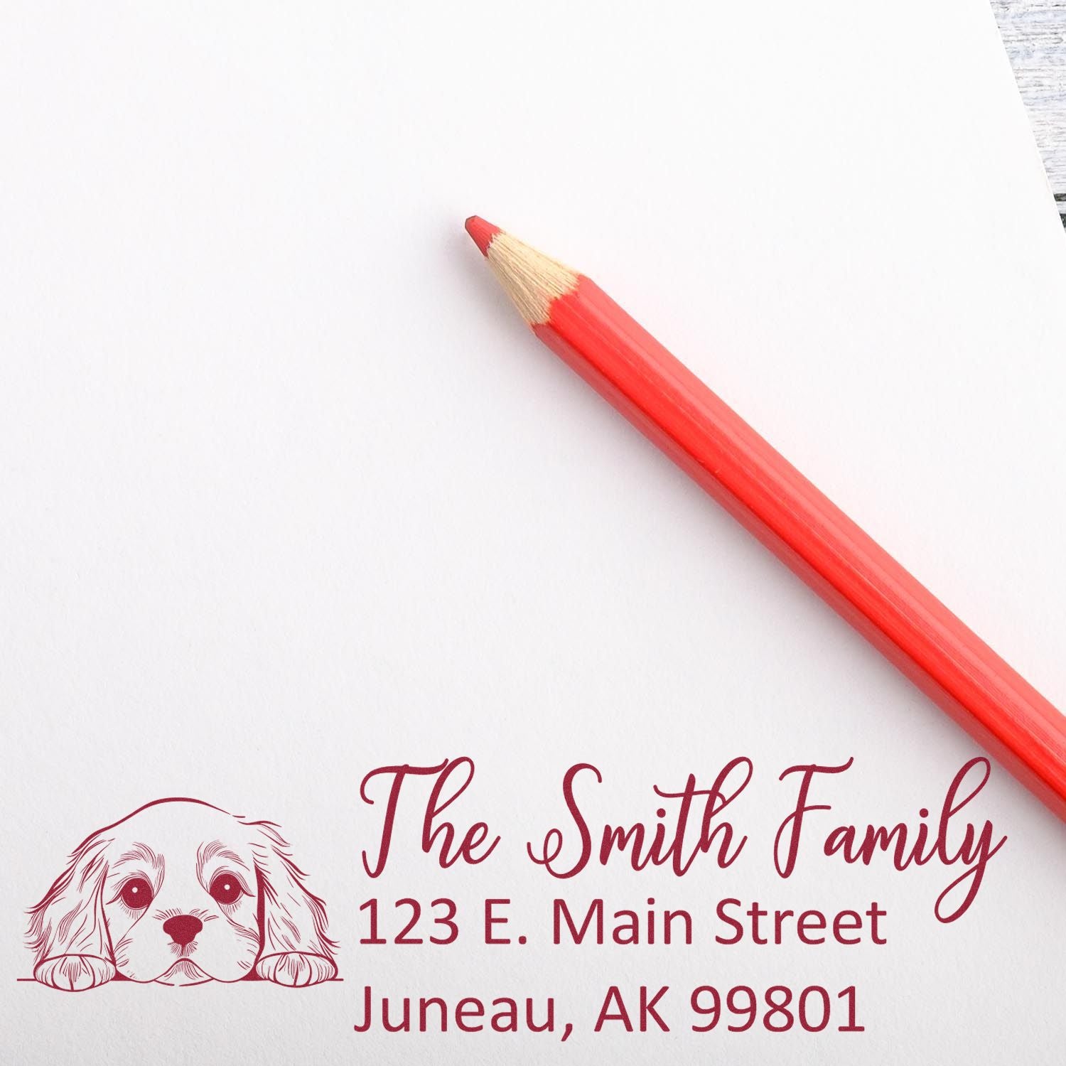 Customized Cocker Spaniel Self-Inking Home Address Stamp - Engineer Seal Stamps