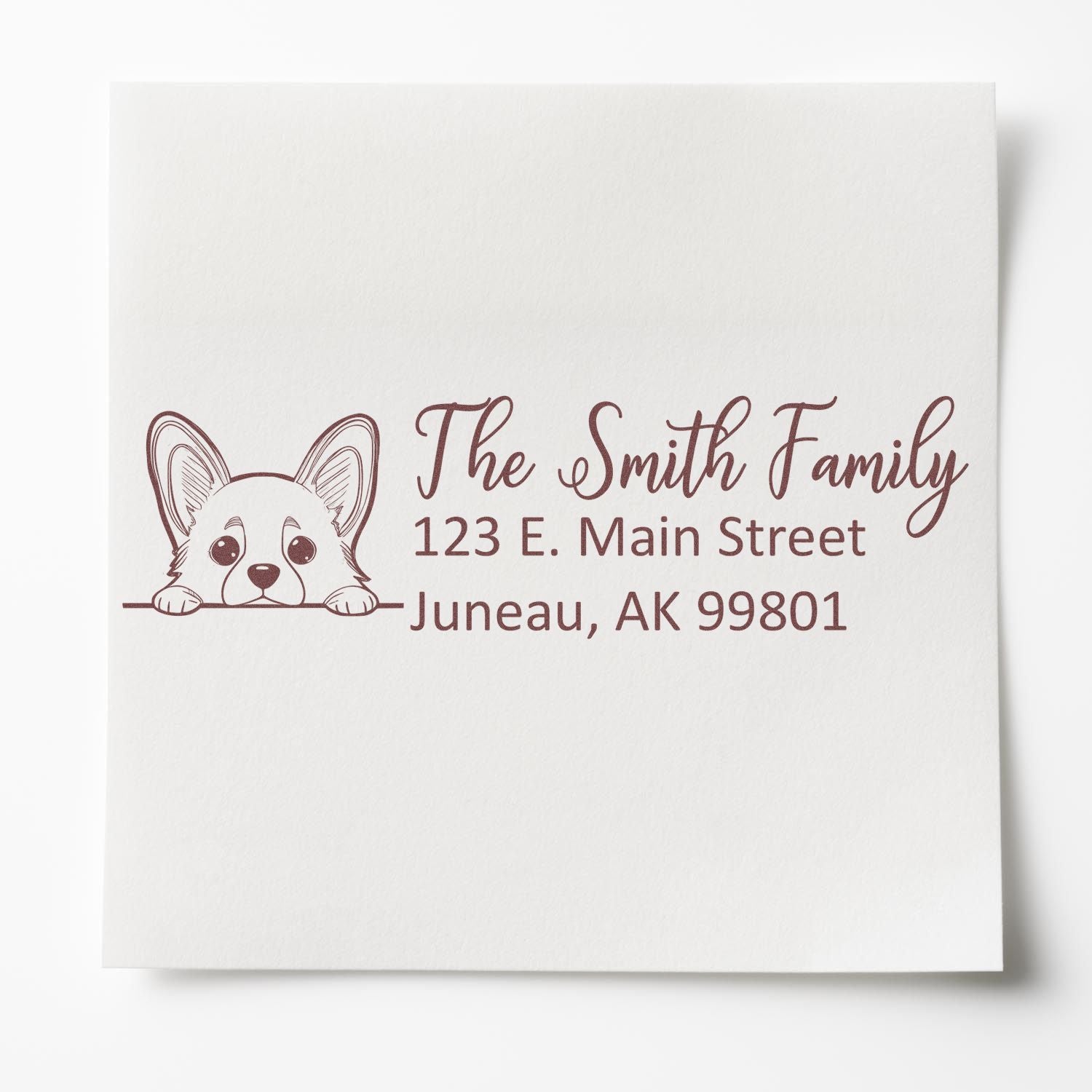 Slim Corgi Dog Mail Address Stamp - Engineer Seal Stamps