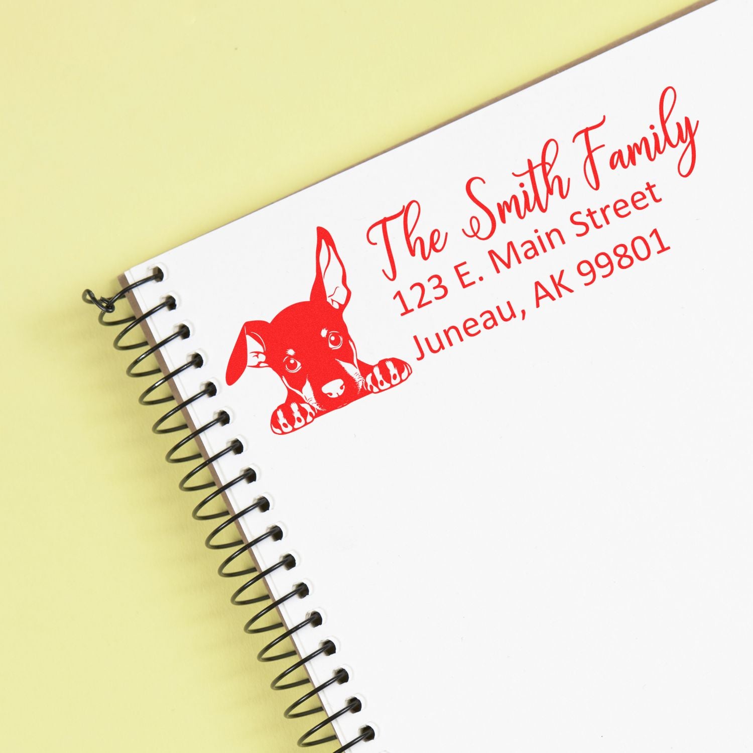 Slim Doberman Pinscher Dog Mail Address Stamp - Engineer Seal Stamps