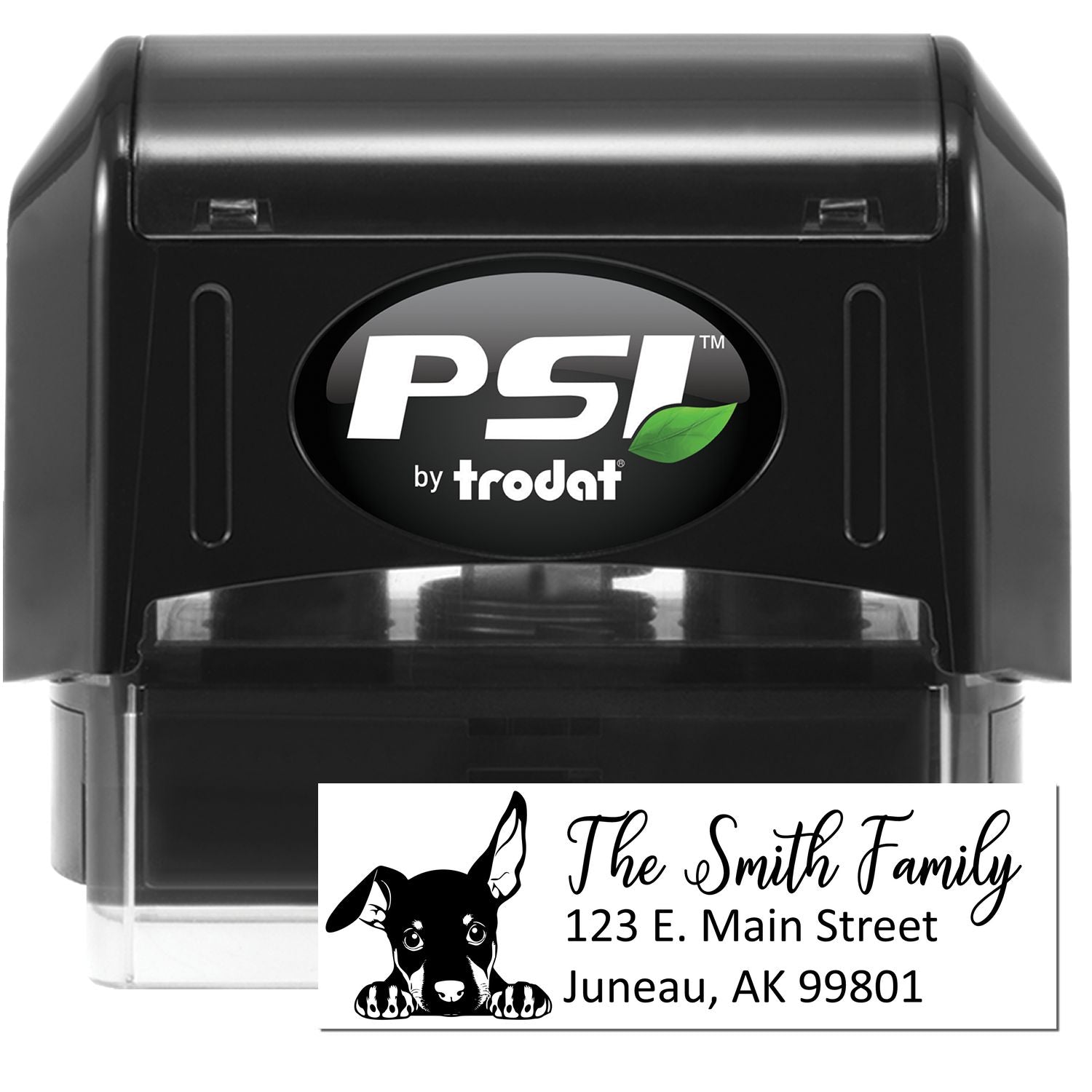 Doberman Pinscher Pre-Inked Home Address Stamp - Engineer Seal Stamps