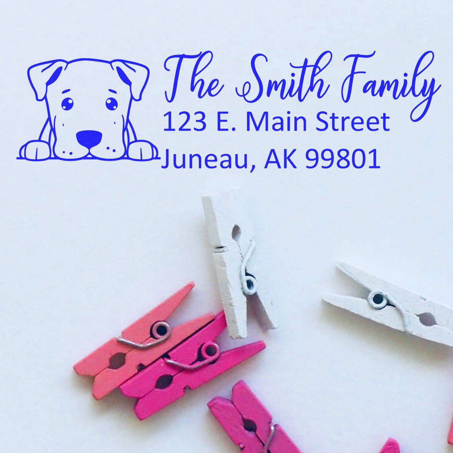 Customized Dogo Argentino Self-Inking Home Address Stamp - Engineer Seal Stamps