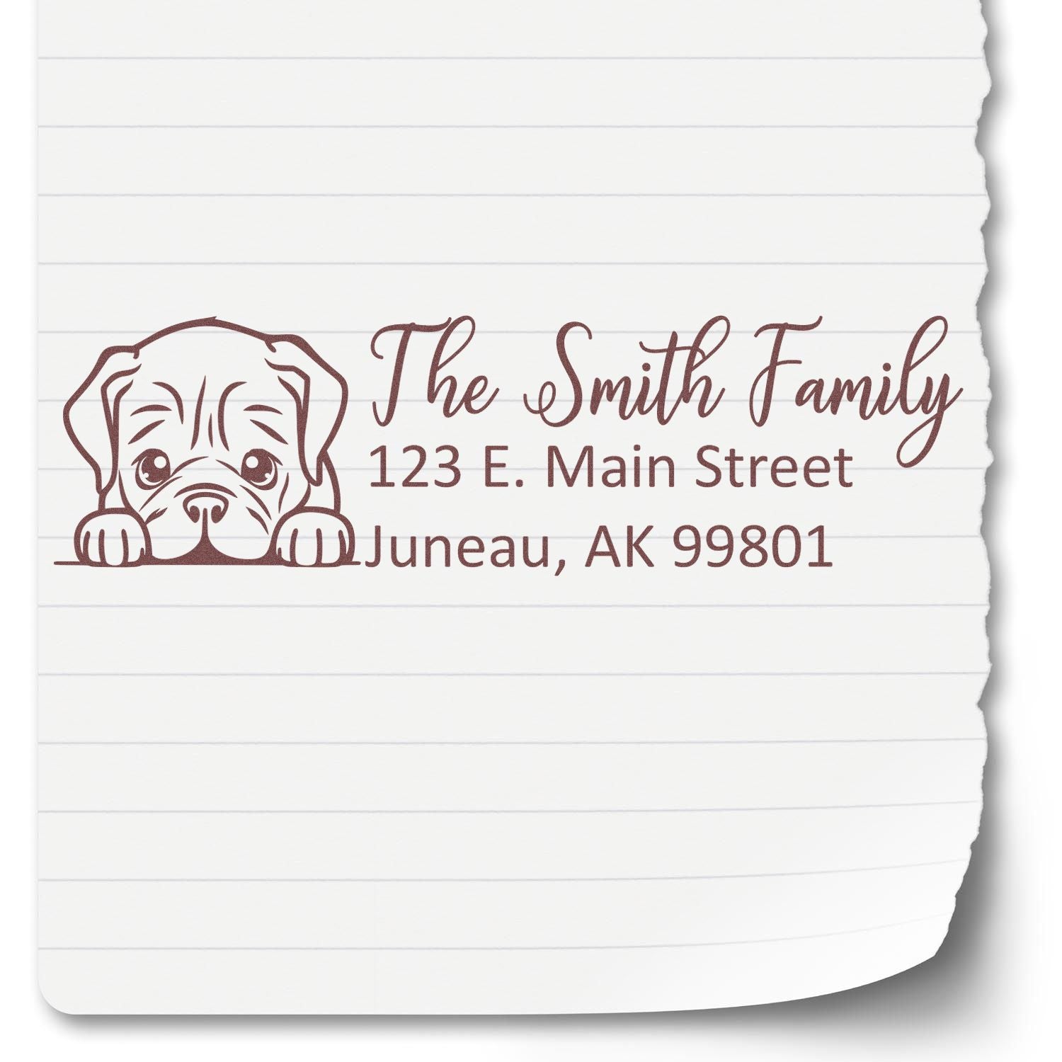 Dogue De Bordeaux Pre-Inked Home Address Stamp - Engineer Seal Stamps