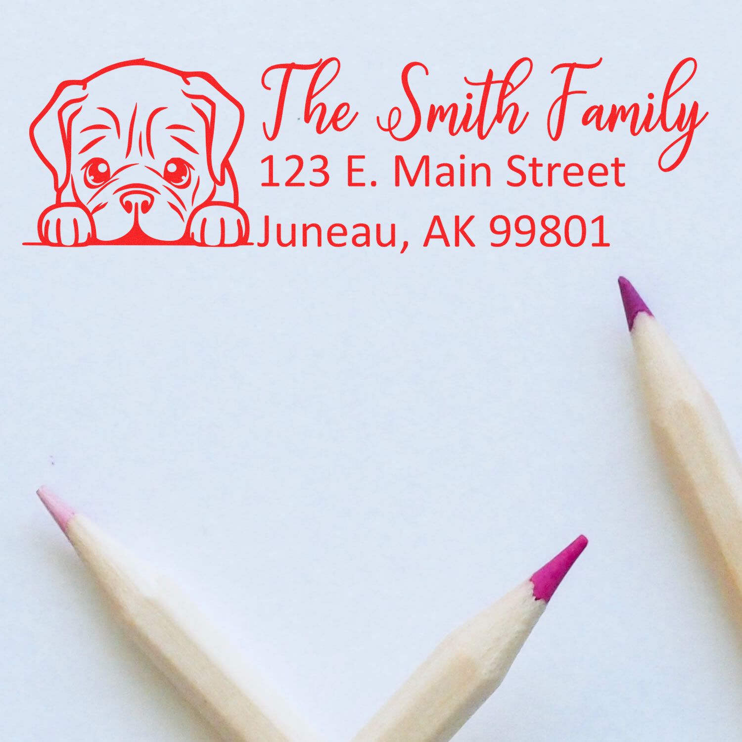 Slim Dogue De Bordeaux Dog Mail Address Stamp - Engineer Seal Stamps