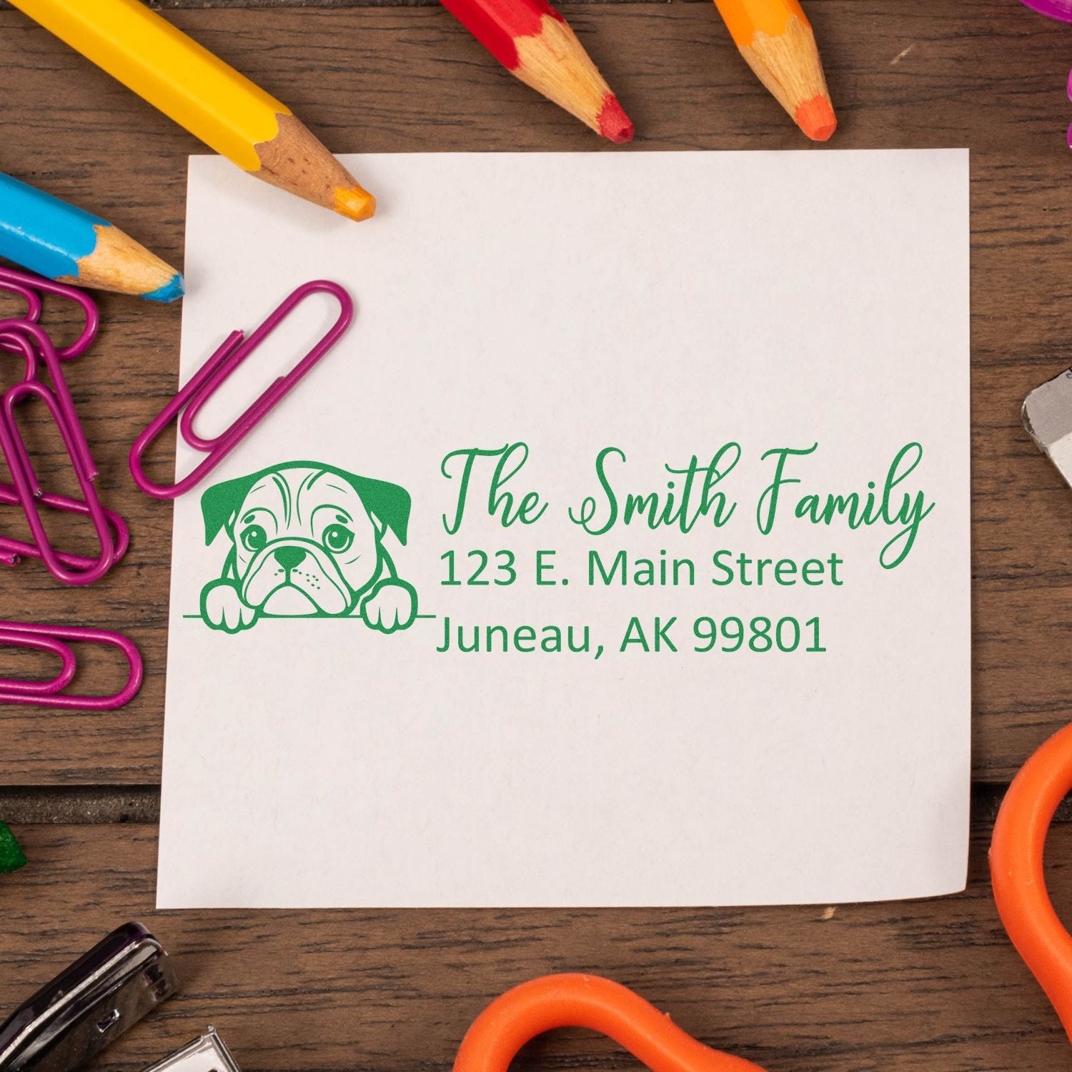Slim English Setter Dog Mail Address Stamp - Engineer Seal Stamps