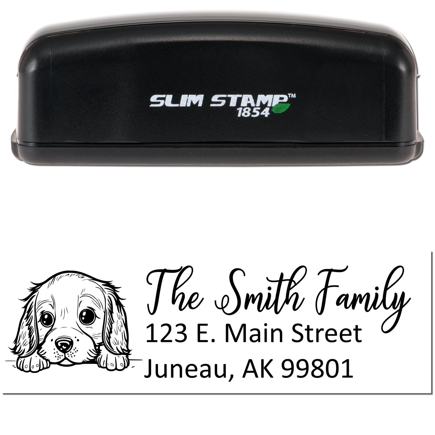 Slim English Bulldog Dog Mail Address Stamp - Engineer Seal Stamps