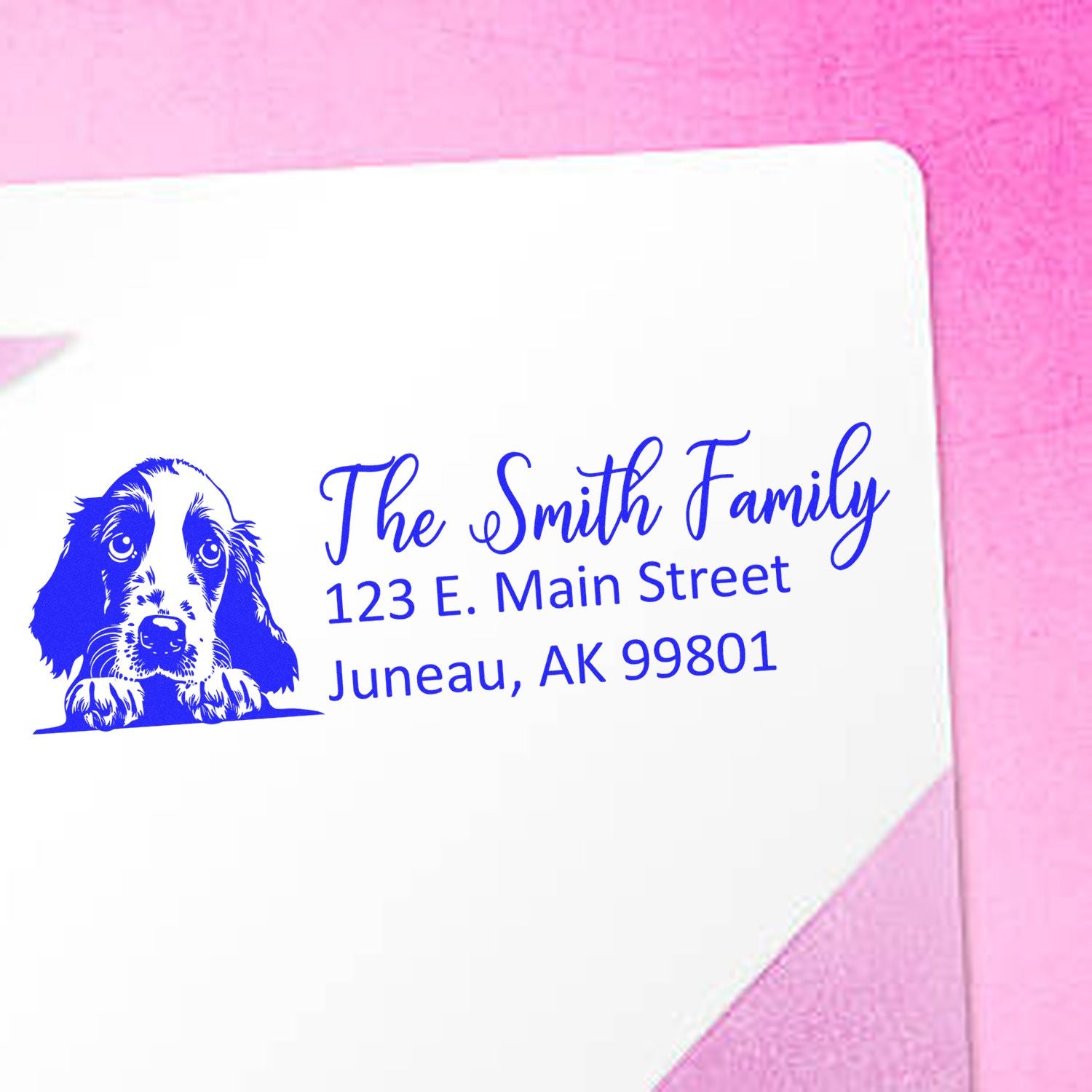 Customized English Cocker Spaniel Self-Inking Home Address Stamp - Engineer Seal Stamps