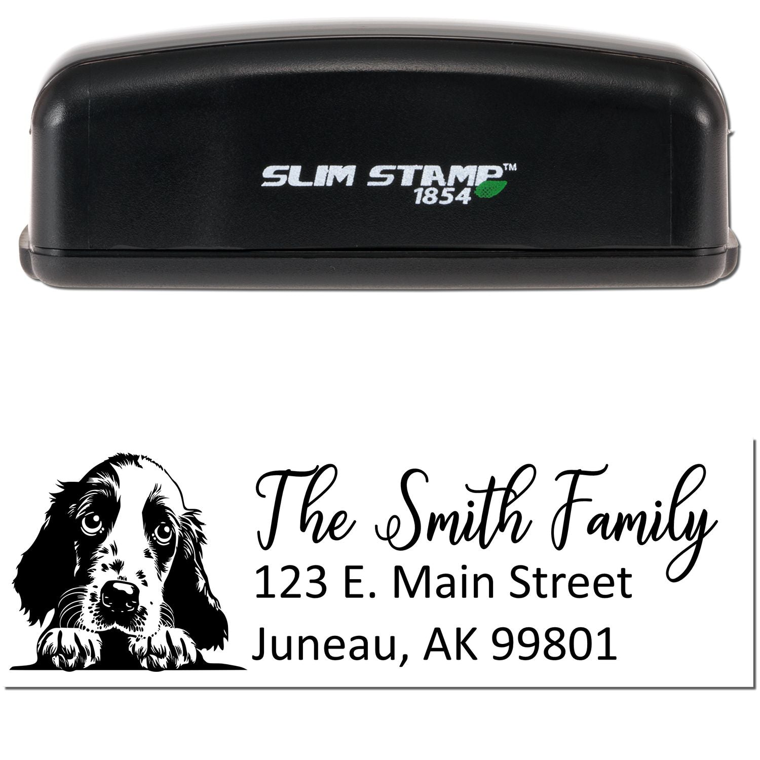 Slim English Cocker Spaniel Dog Mail Address Stamp - Engineer Seal Stamps
