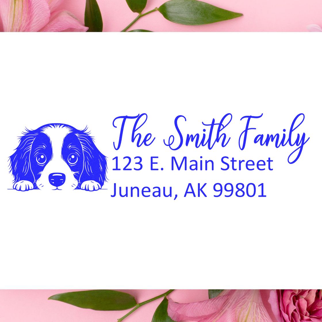 Customized English Springer Spaniel Self-Inking Home Address Stamp - Engineer Seal Stamps