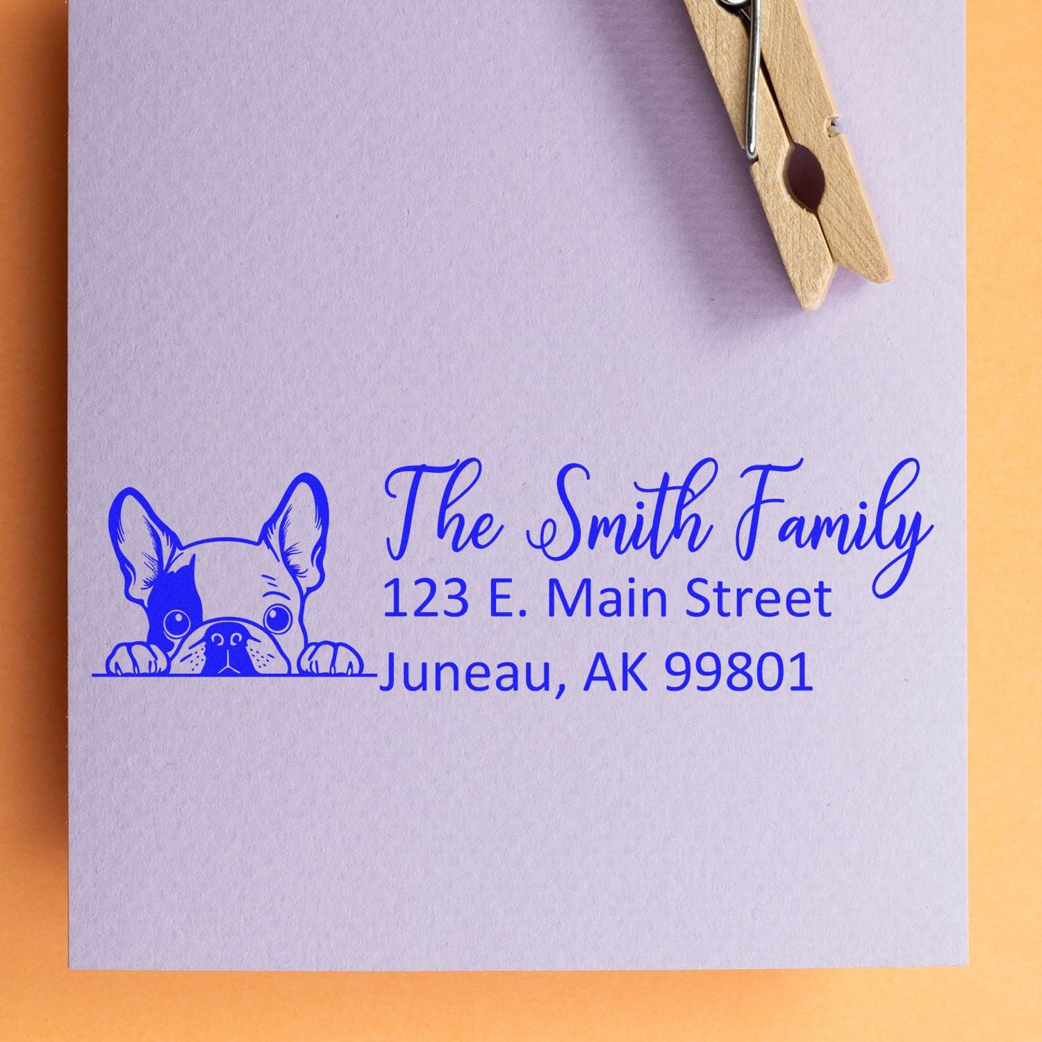 Customized French Bulldog Self-Inking Home Address Stamp - Engineer Seal Stamps