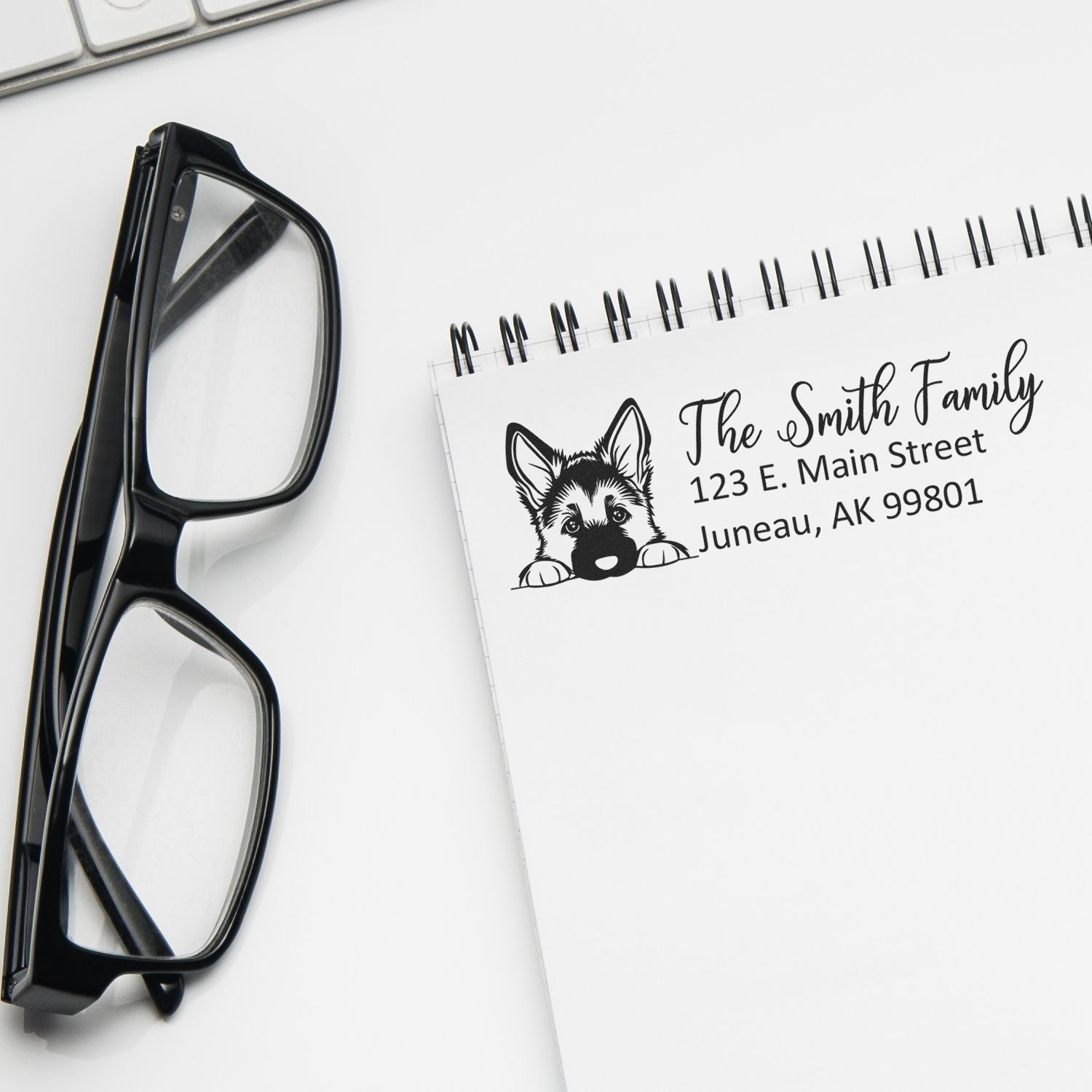 German Shepherd Customized Address Stamp - Engineer Seal Stamps