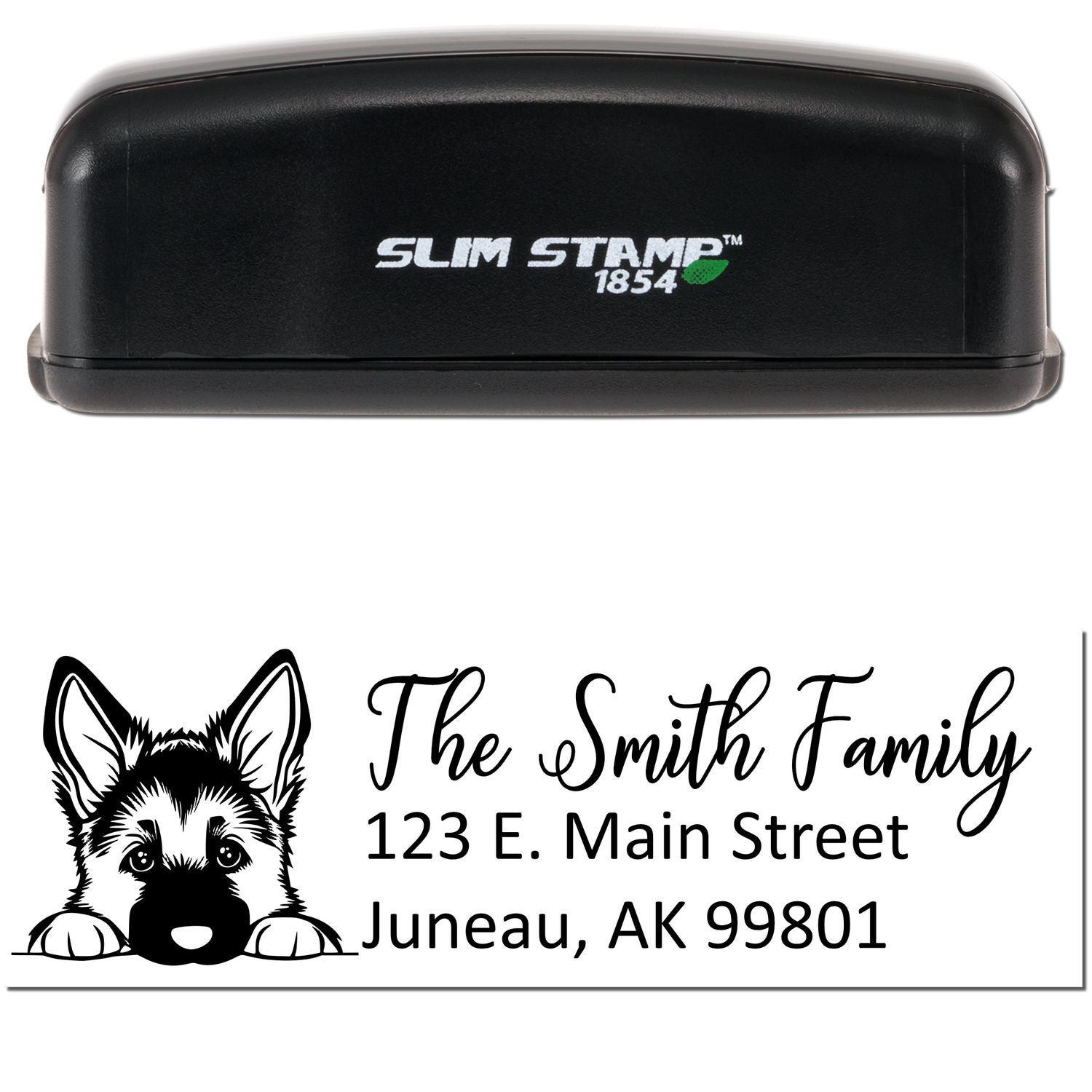 Slim German Shepherd Dog Mail Address Stamp - Engineer Seal Stamps