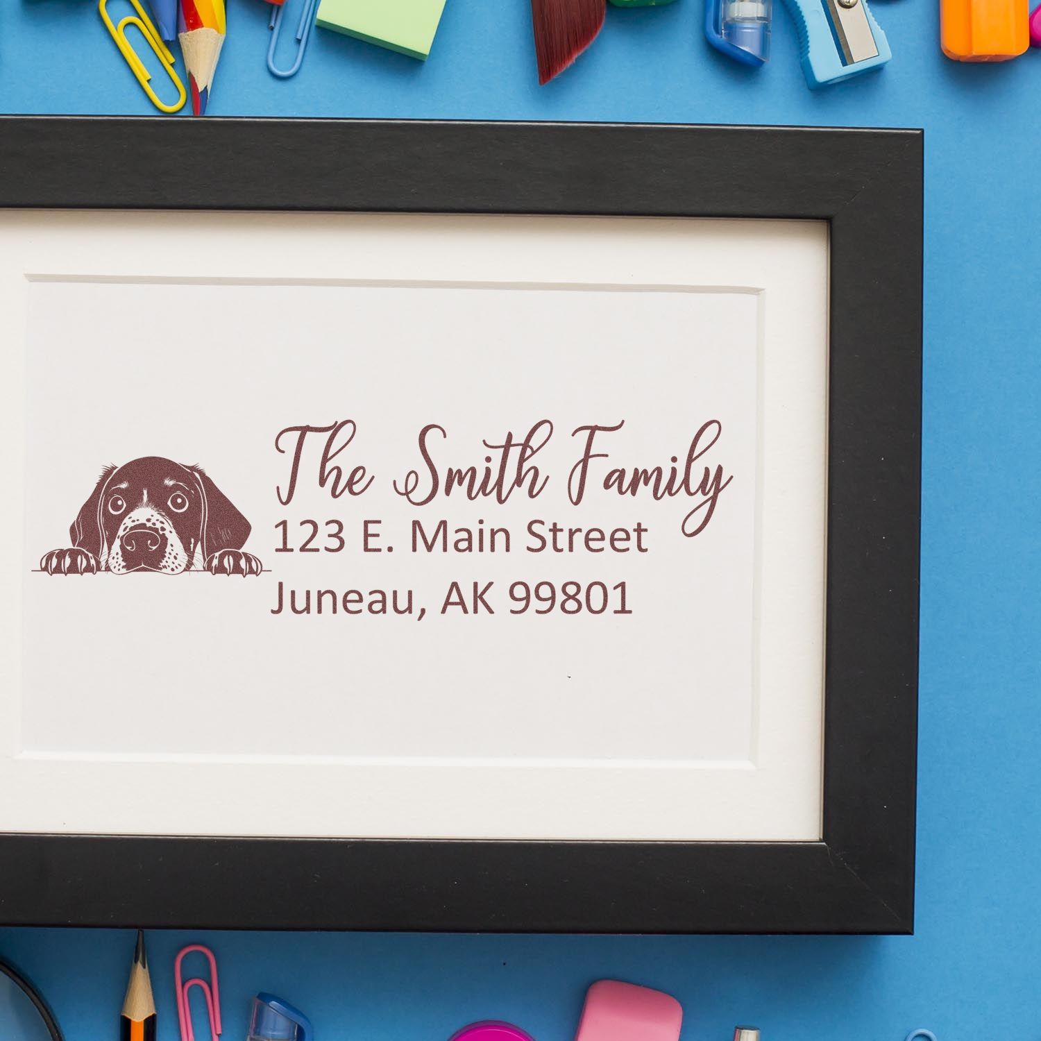 Customized German Shorthaired Pointer Self-Inking Home Address Stamp - Engineer Seal Stamps