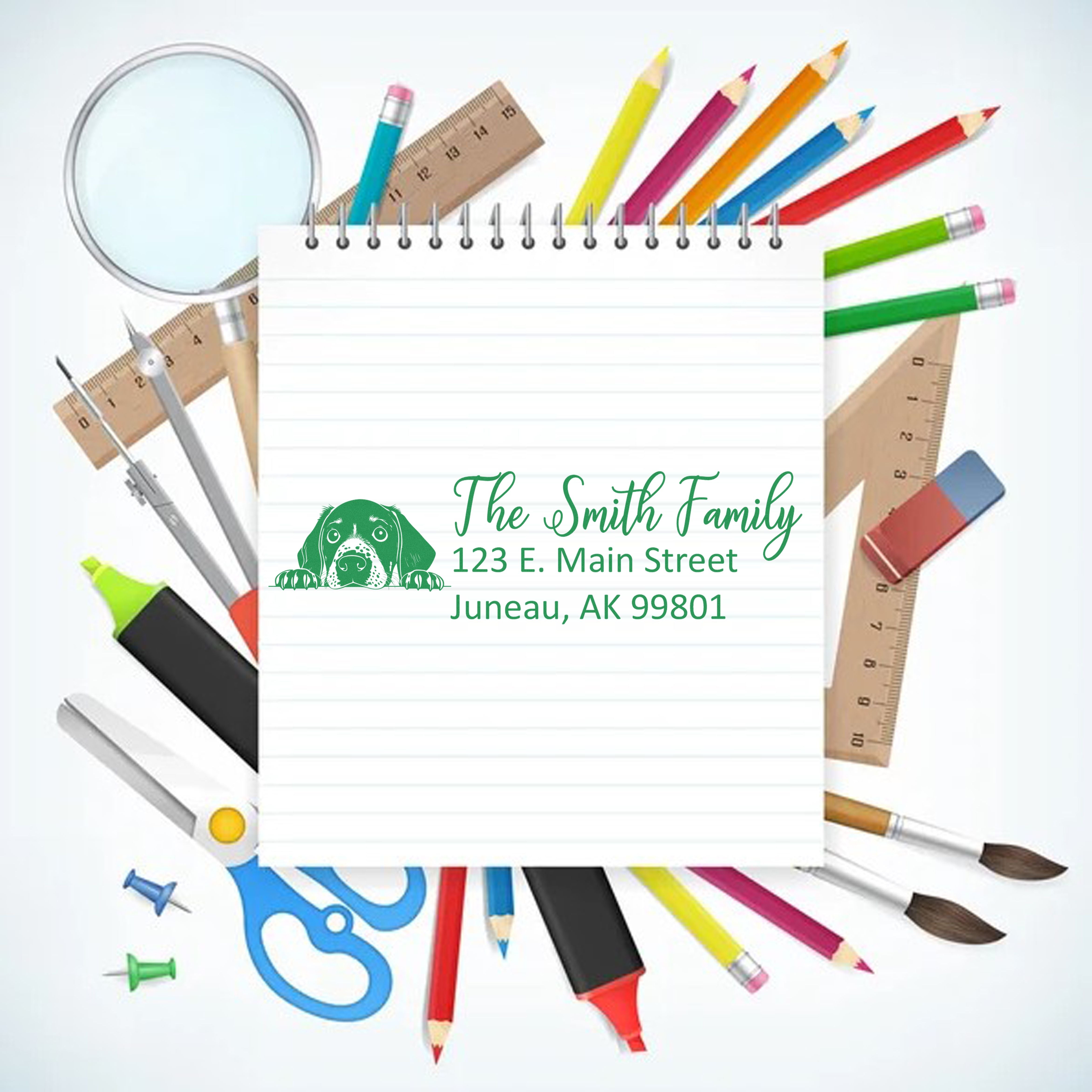 German Shorthaired Pointer Customized Address Stamp - Engineer Seal Stamps