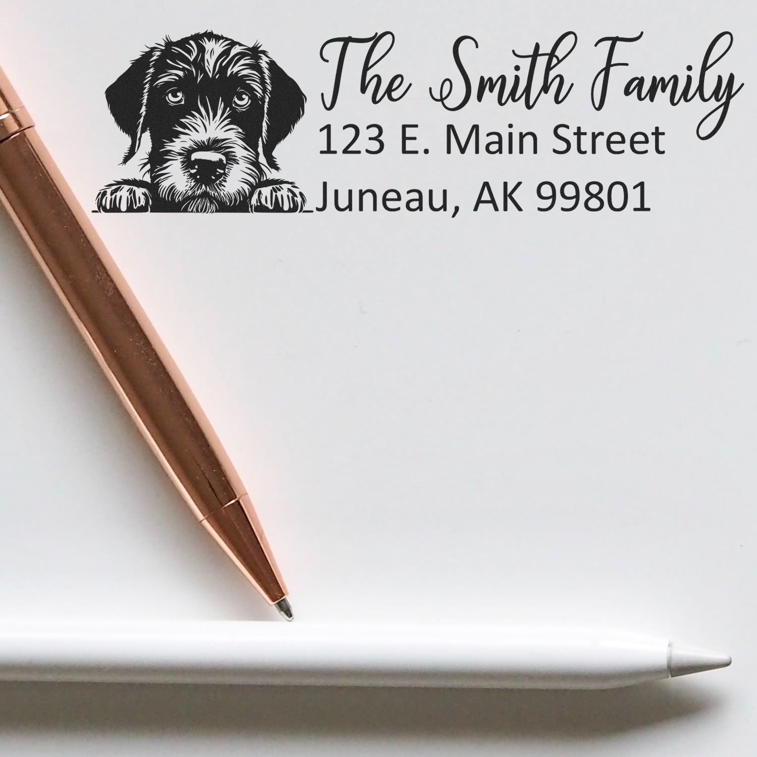 Customized German Wirehaired Pointer Self-Inking Home Address Stamp - Engineer Seal Stamps