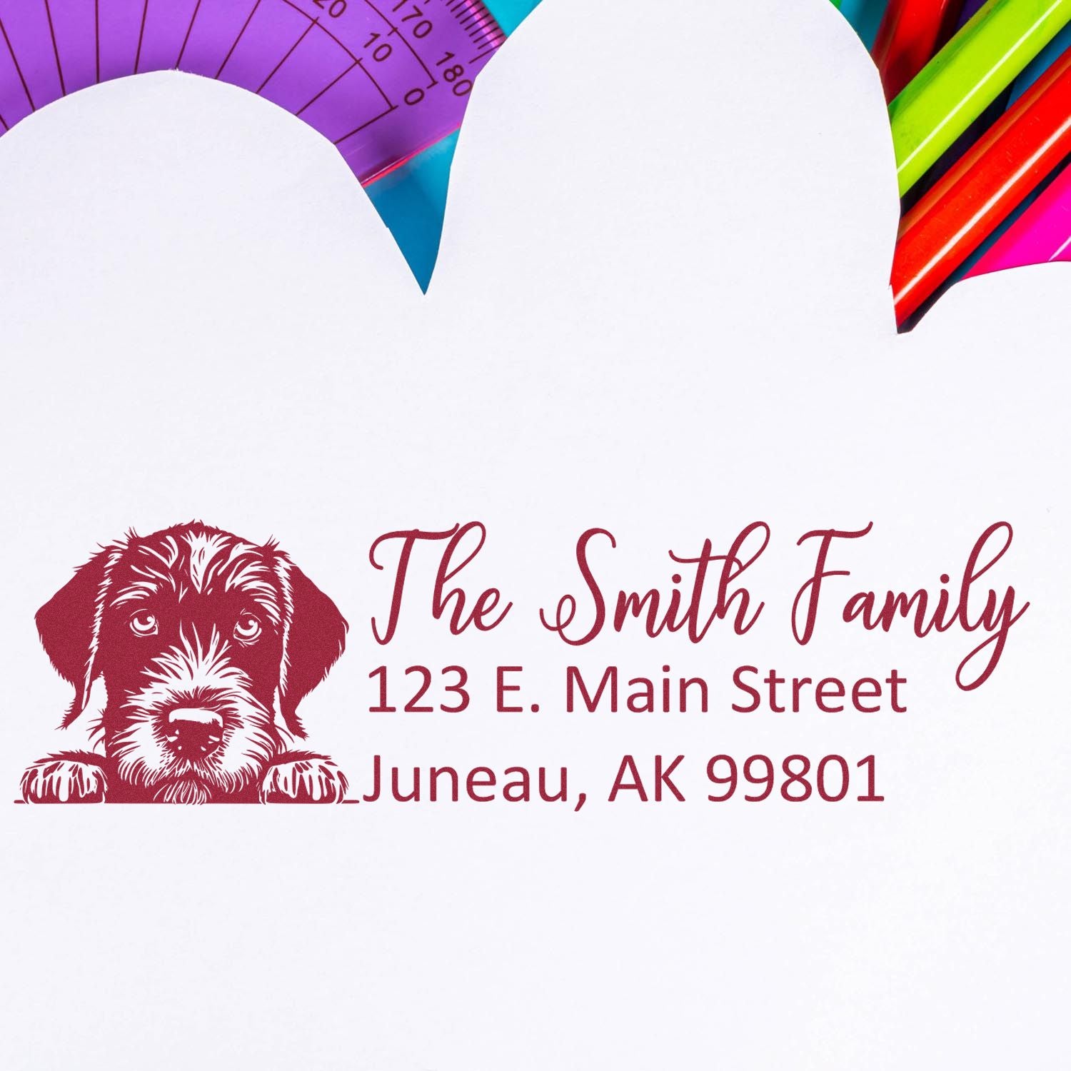 German Wirehaired Pointer Pre-Inked Home Address Stamp - Engineer Seal Stamps