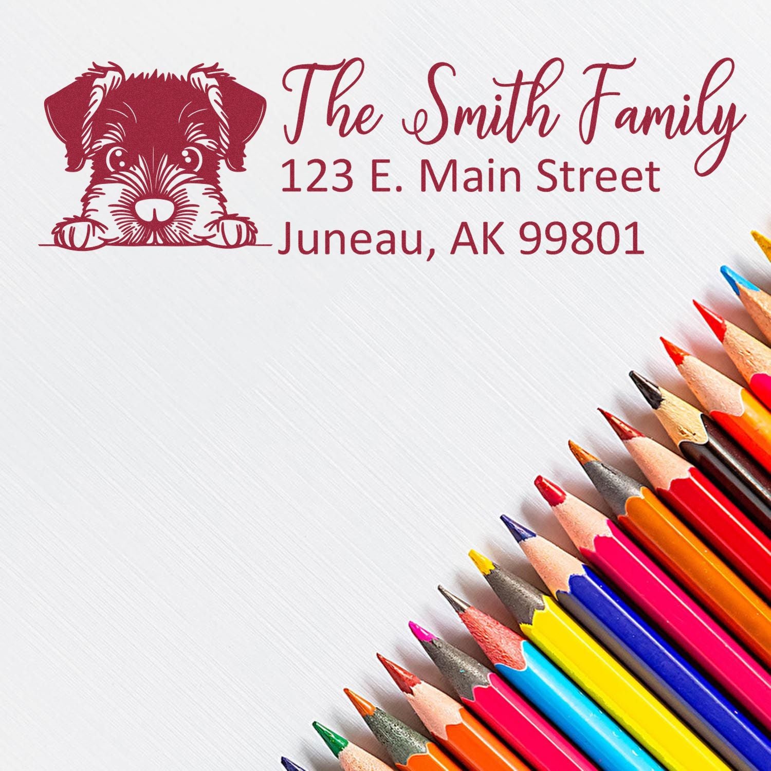 Slim Giant Schnauzer Dog Mail Address Stamp - Engineer Seal Stamps