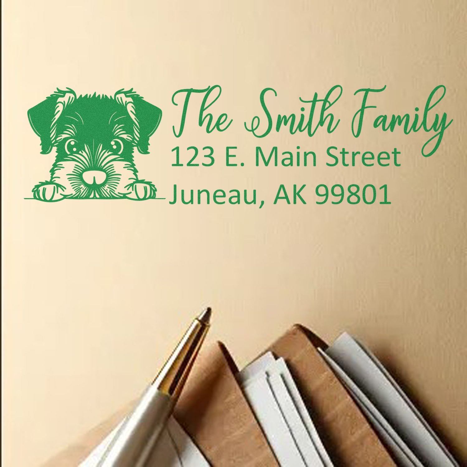 Giant Schnauzer Pre-Inked Home Address Stamp - Engineer Seal Stamps