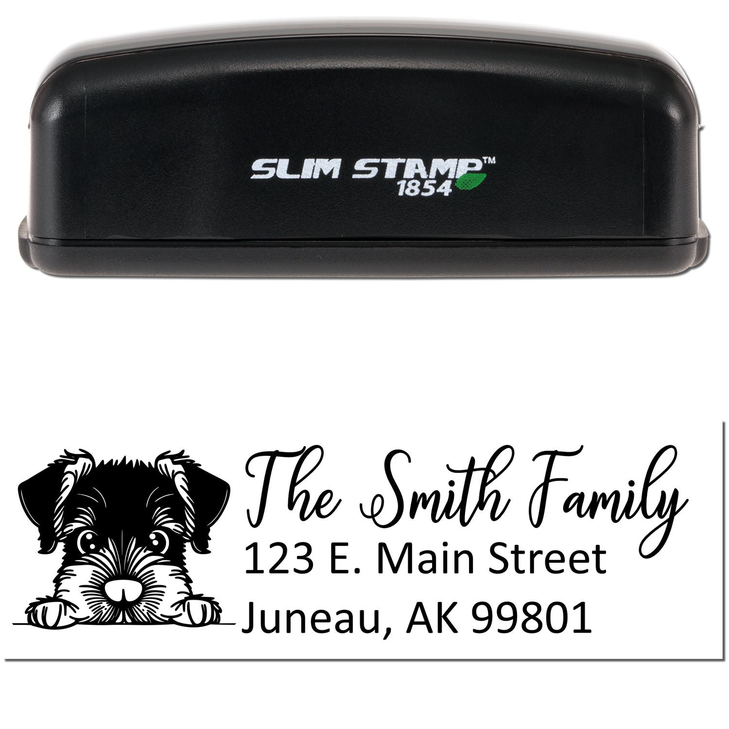 Slim Giant Schnauzer Dog Mail Address Stamp - Engineer Seal Stamps