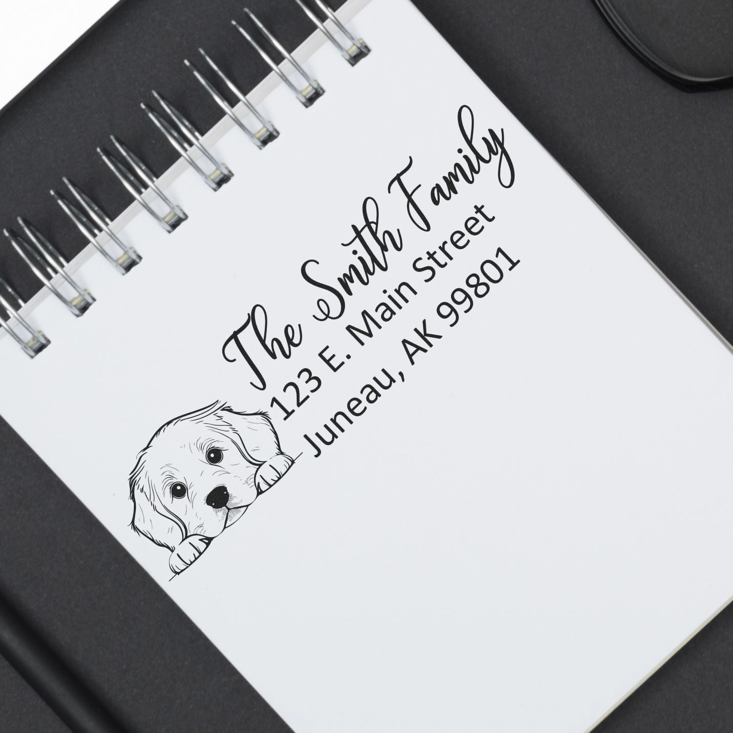 Slim Golden Retriever Dog Mail Address Stamp - Engineer Seal Stamps