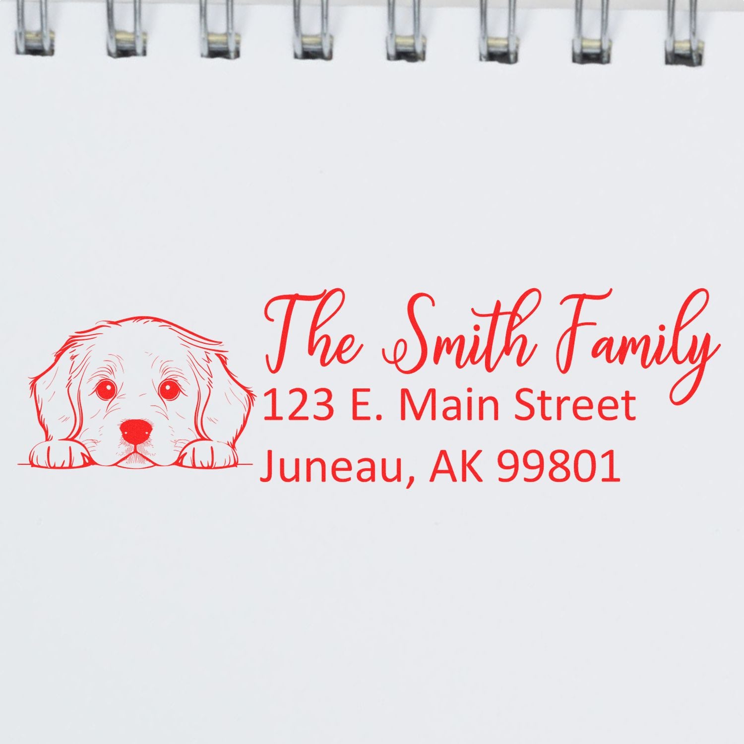 Slim Golden Retriever Dog Mail Address Stamp - Engineer Seal Stamps