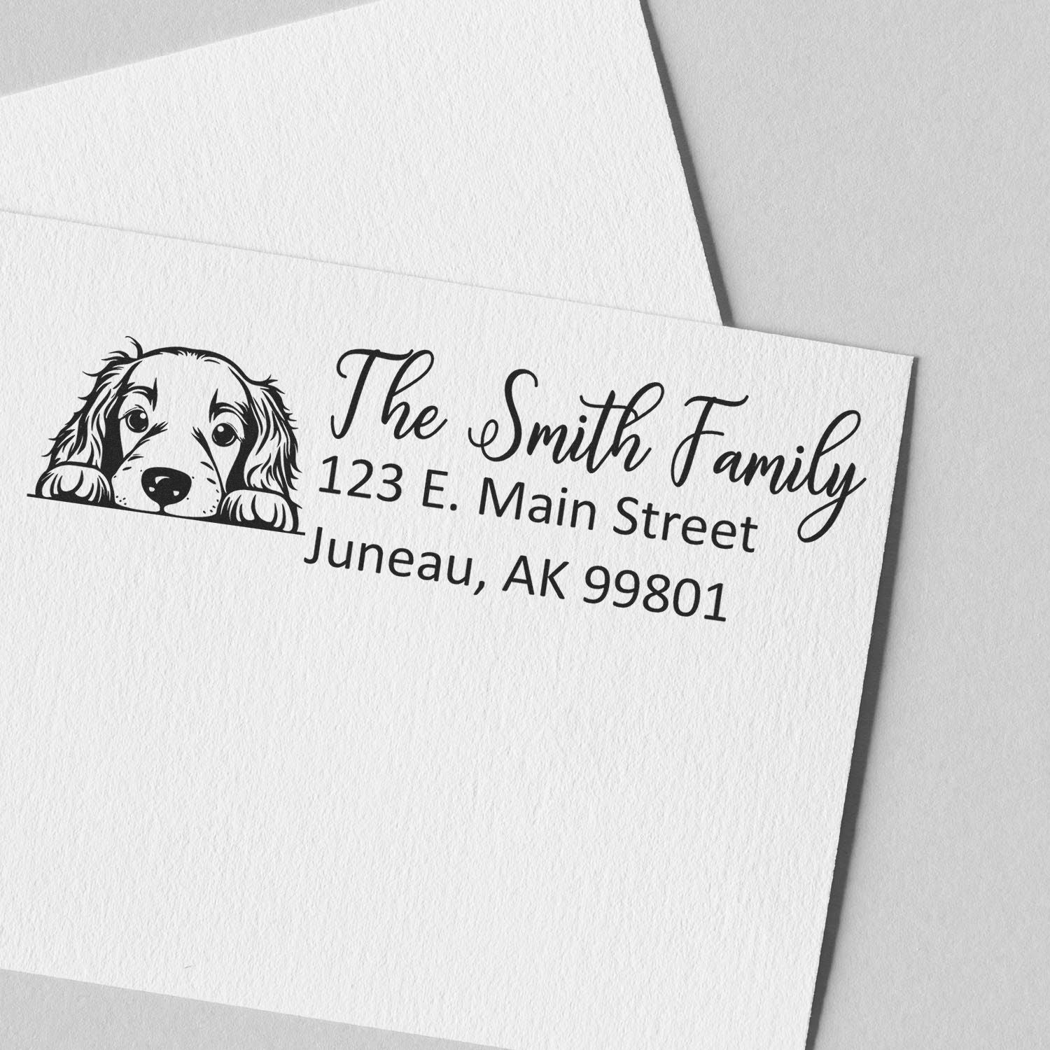 Slim Irish Setter Dog Mail Address Stamp - Engineer Seal Stamps