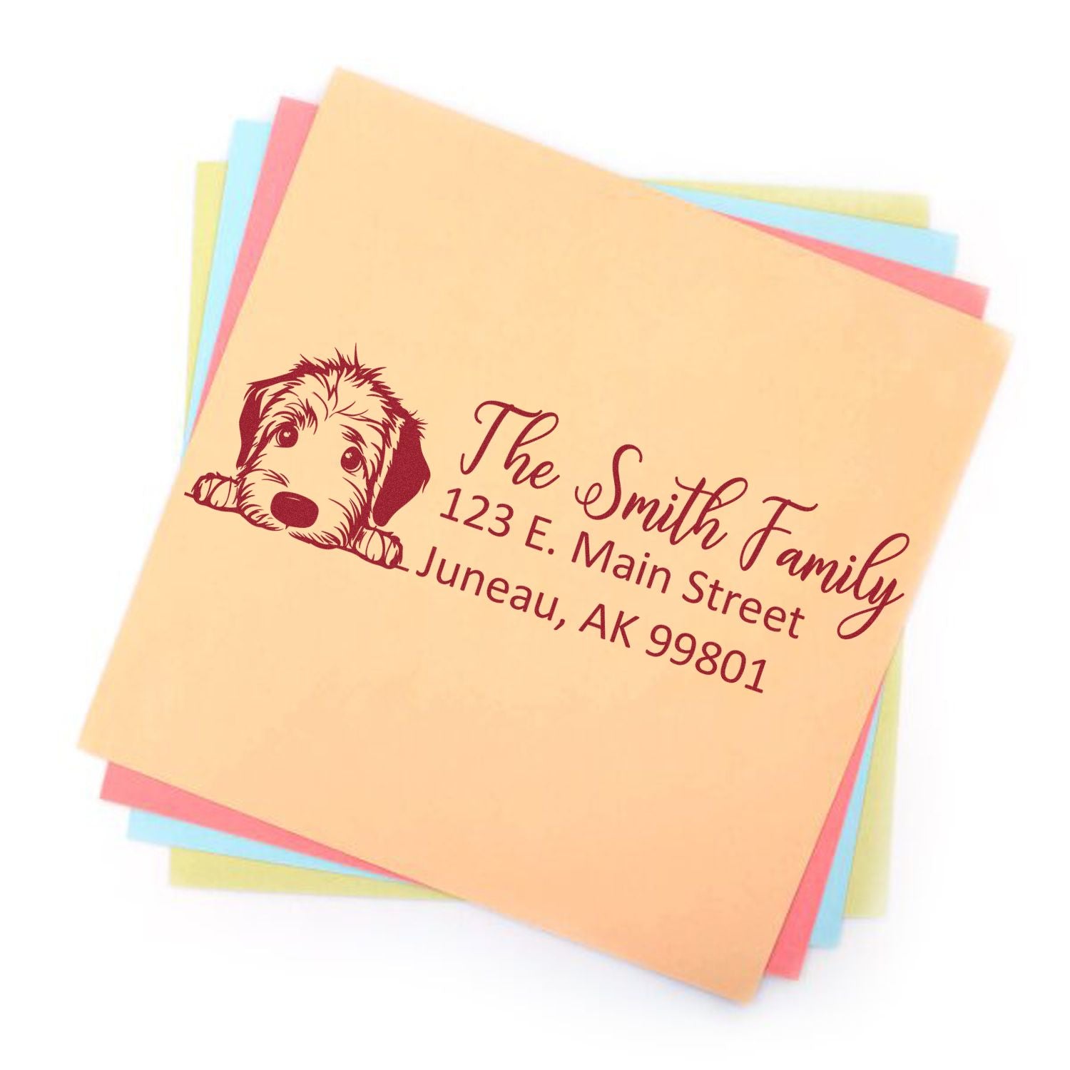 Slim Irish Wolfhound Dog Mail Address Stamp - Engineer Seal Stamps